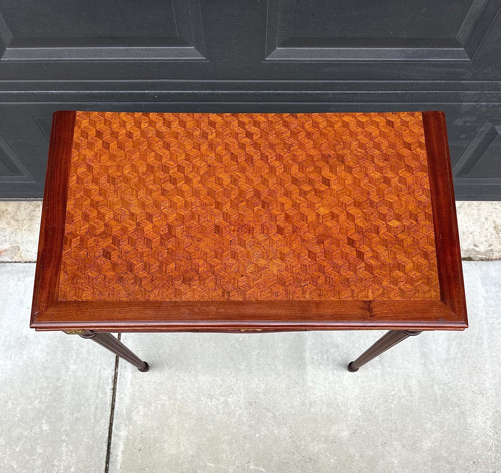 Antique Early 1900's Federal Mahogany Wood Ormolu Accent Game Table