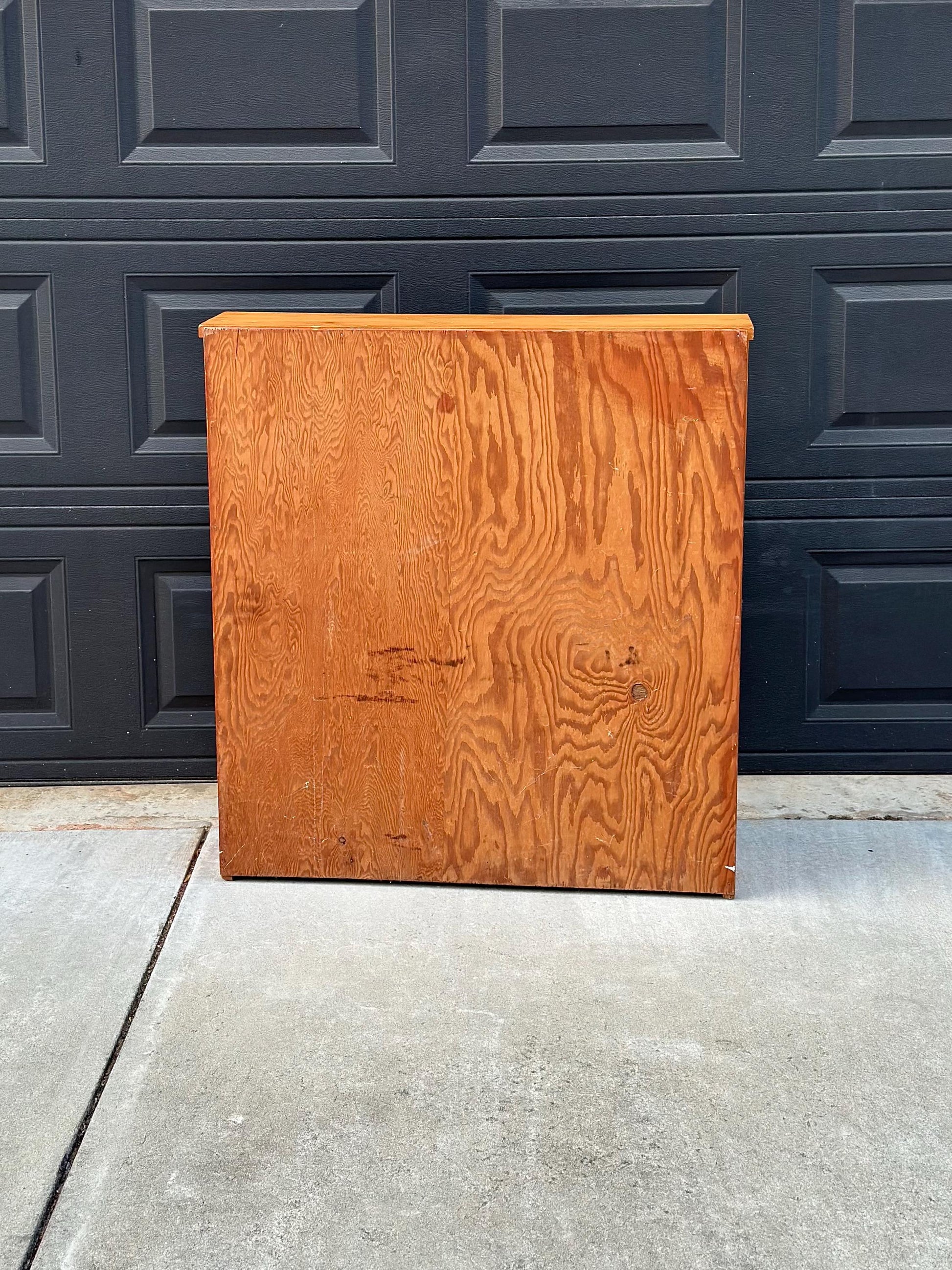 Vintage Mid 1900's Solid Wood Three Tier Bookcase Narrow Bookshelf
