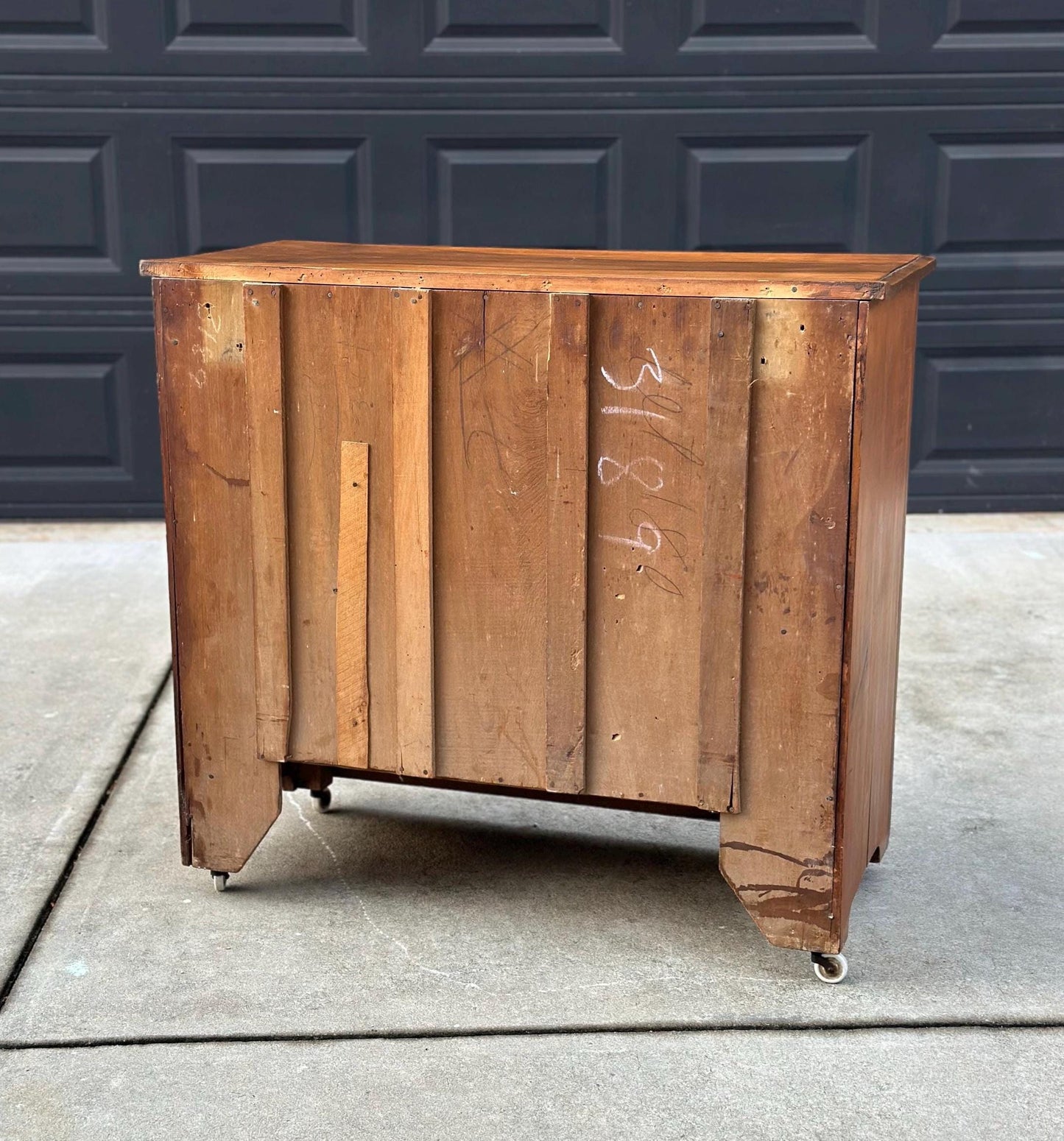 Antique Late 1800's Solid Wood Eastlake Victorian Walnut Chest of Drawers on Casters