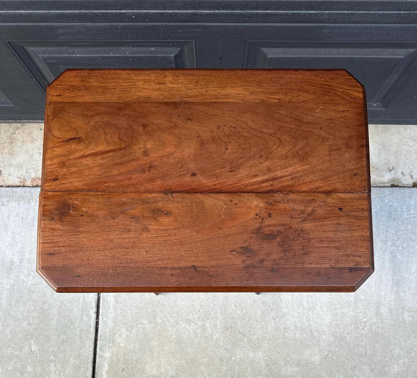 Antique Late 1800's English Eastlake Solid Wood Carved Walnut Accent Side Table