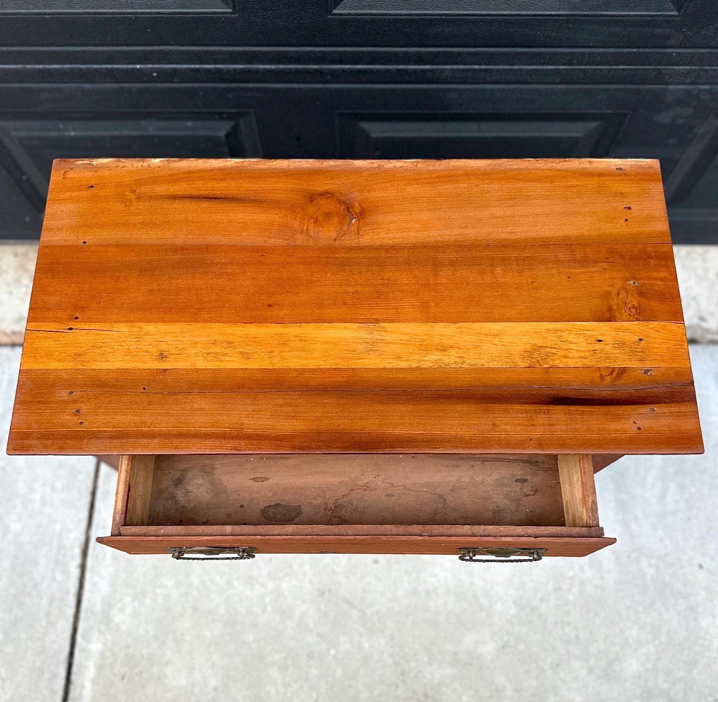 Antique Early 1900's Solid Wood Eastlake Oak & Pine Cabinet with Drawer