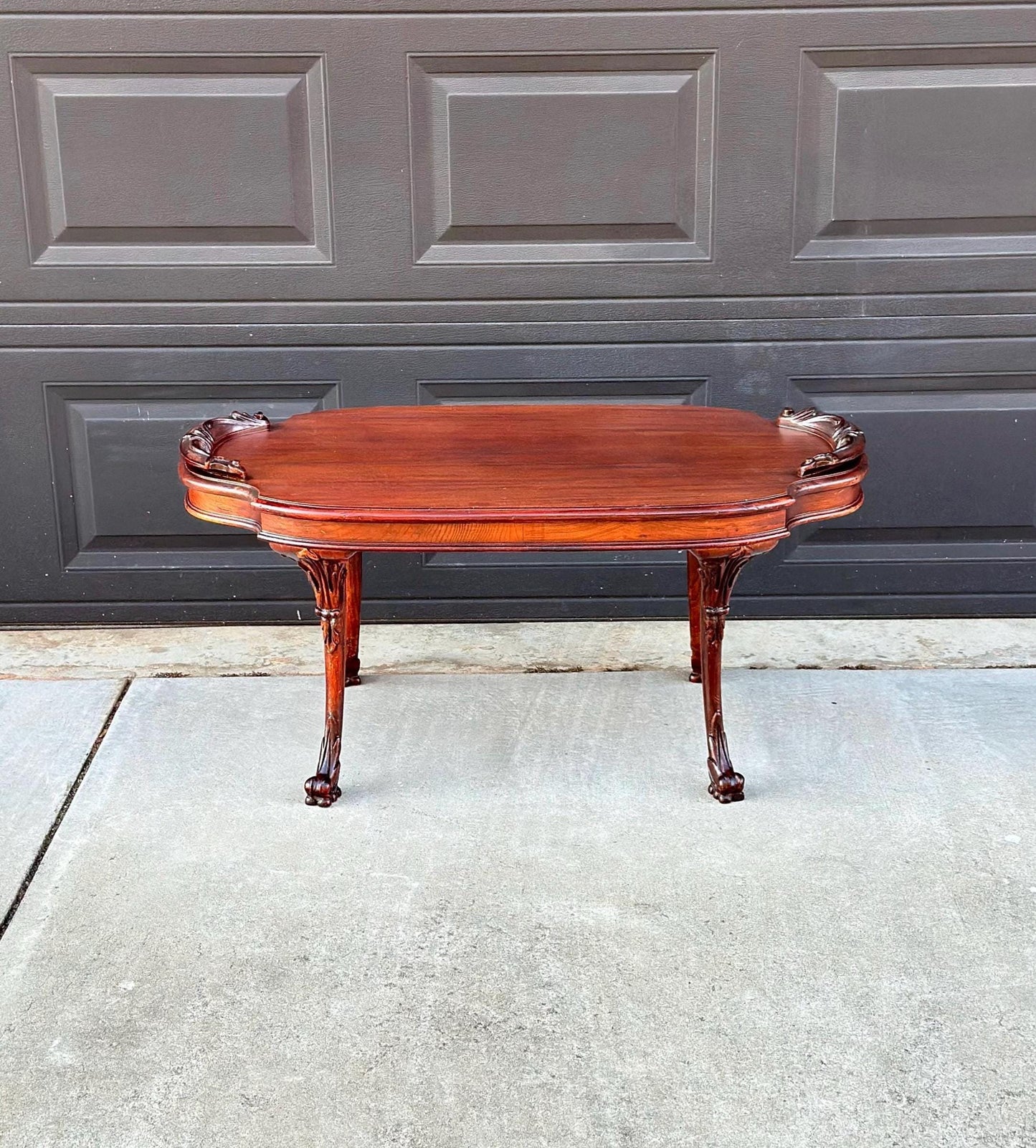 Antique Early 1900's Victorian Mahogany Wood Coffee Table