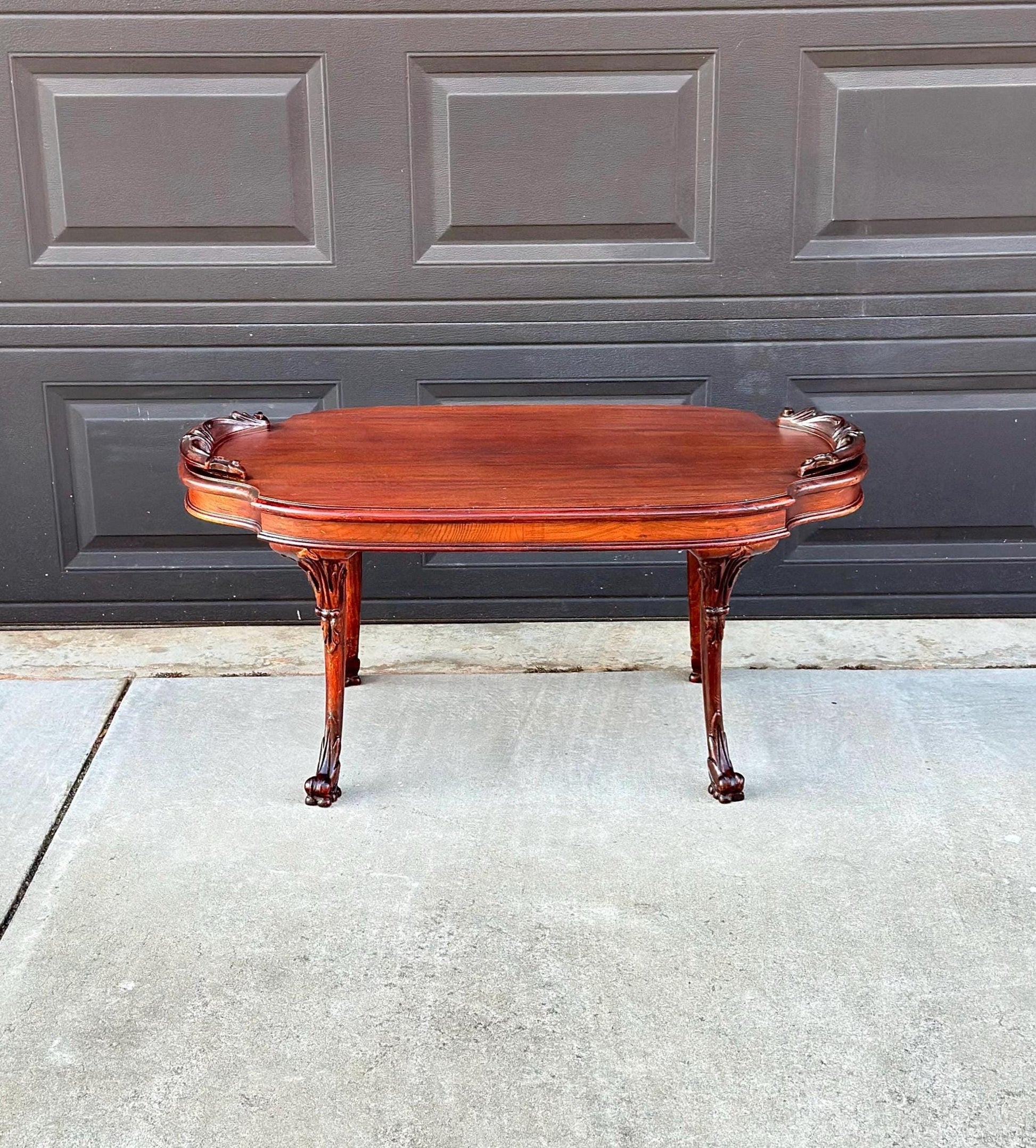 Antique Early 1900's Victorian Mahogany Wood Coffee Table