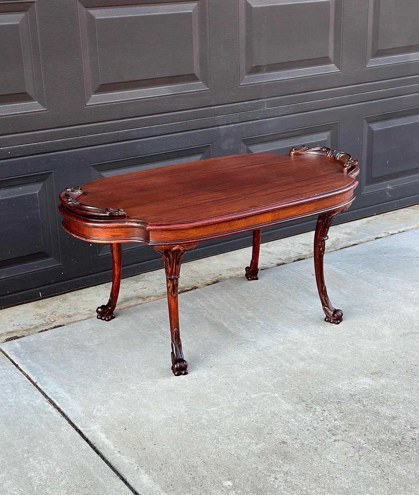 Antique Early 1900's Victorian Mahogany Wood Coffee Table