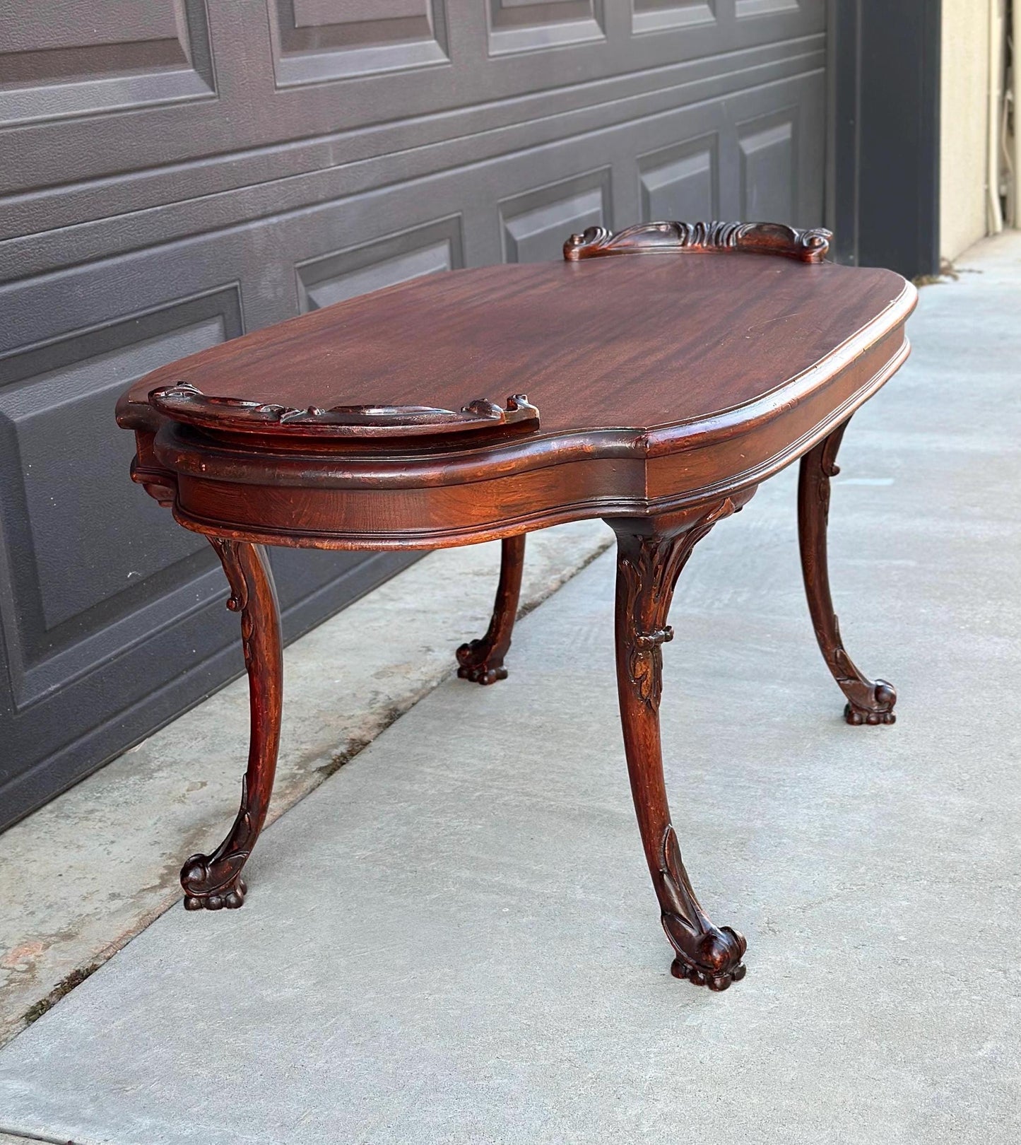 Antique Early 1900's Victorian Mahogany Wood Coffee Table