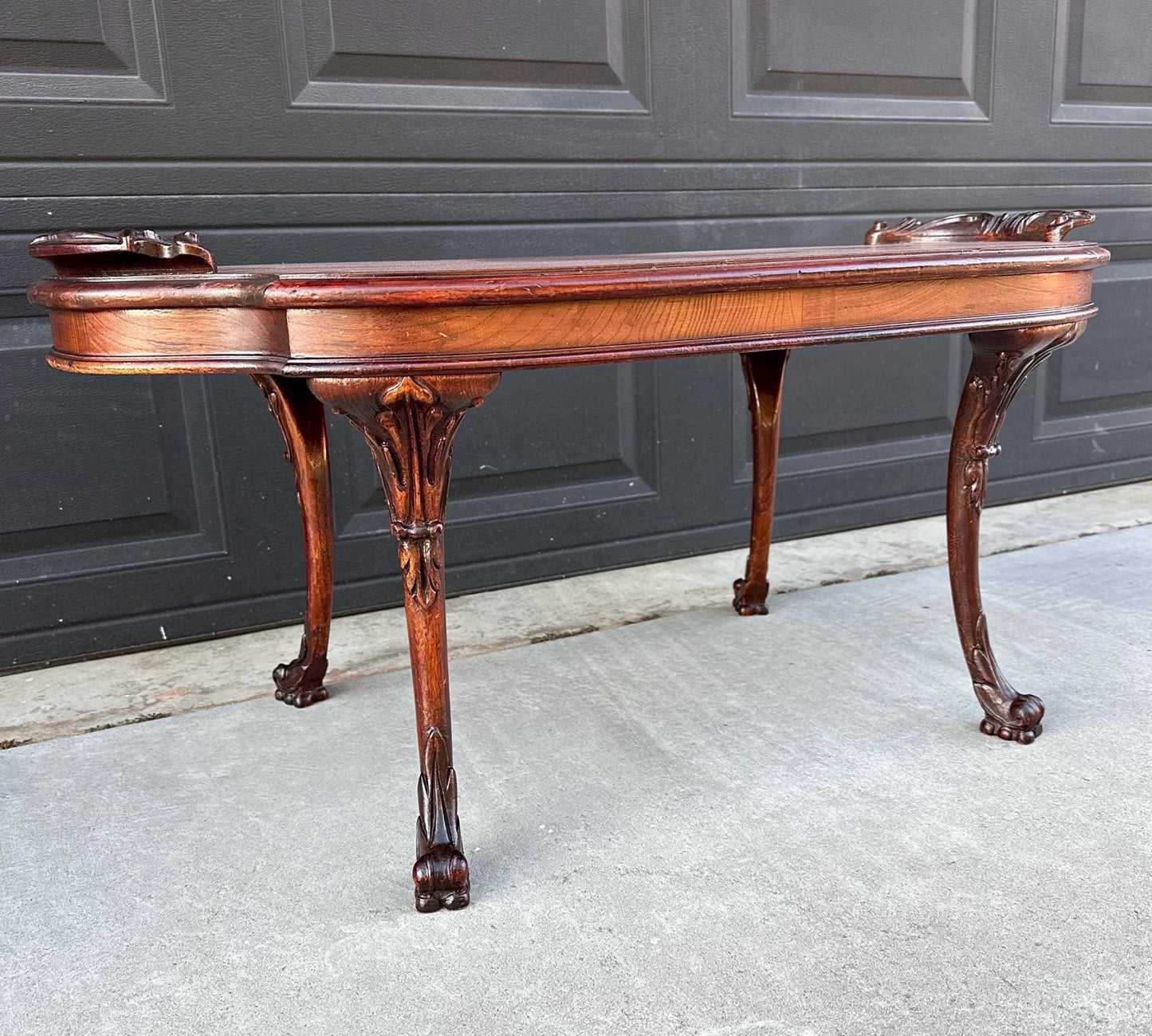 Antique Early 1900's Victorian Mahogany Wood Coffee Table