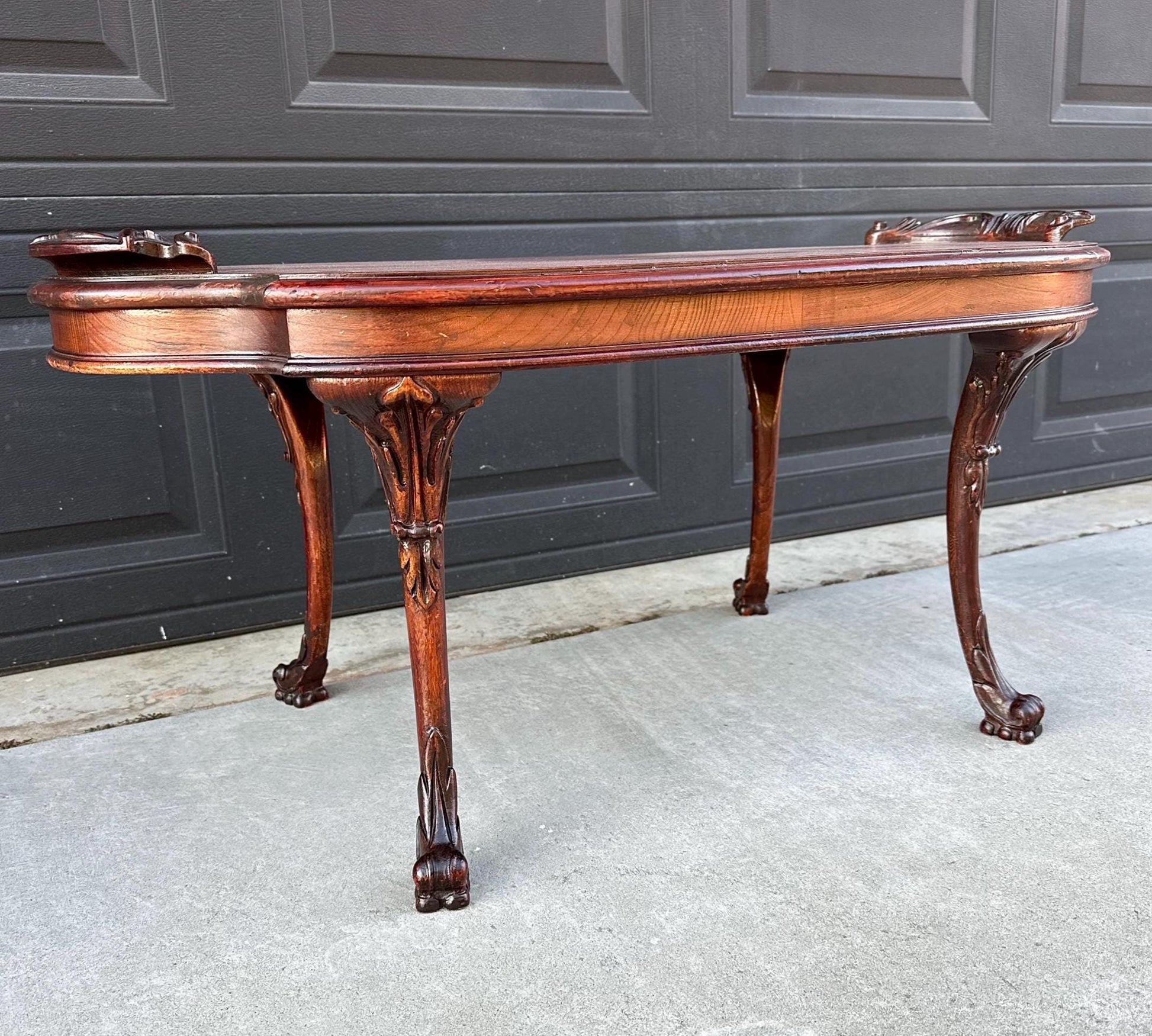 Antique Early 1900's Victorian Mahogany Wood Coffee Table