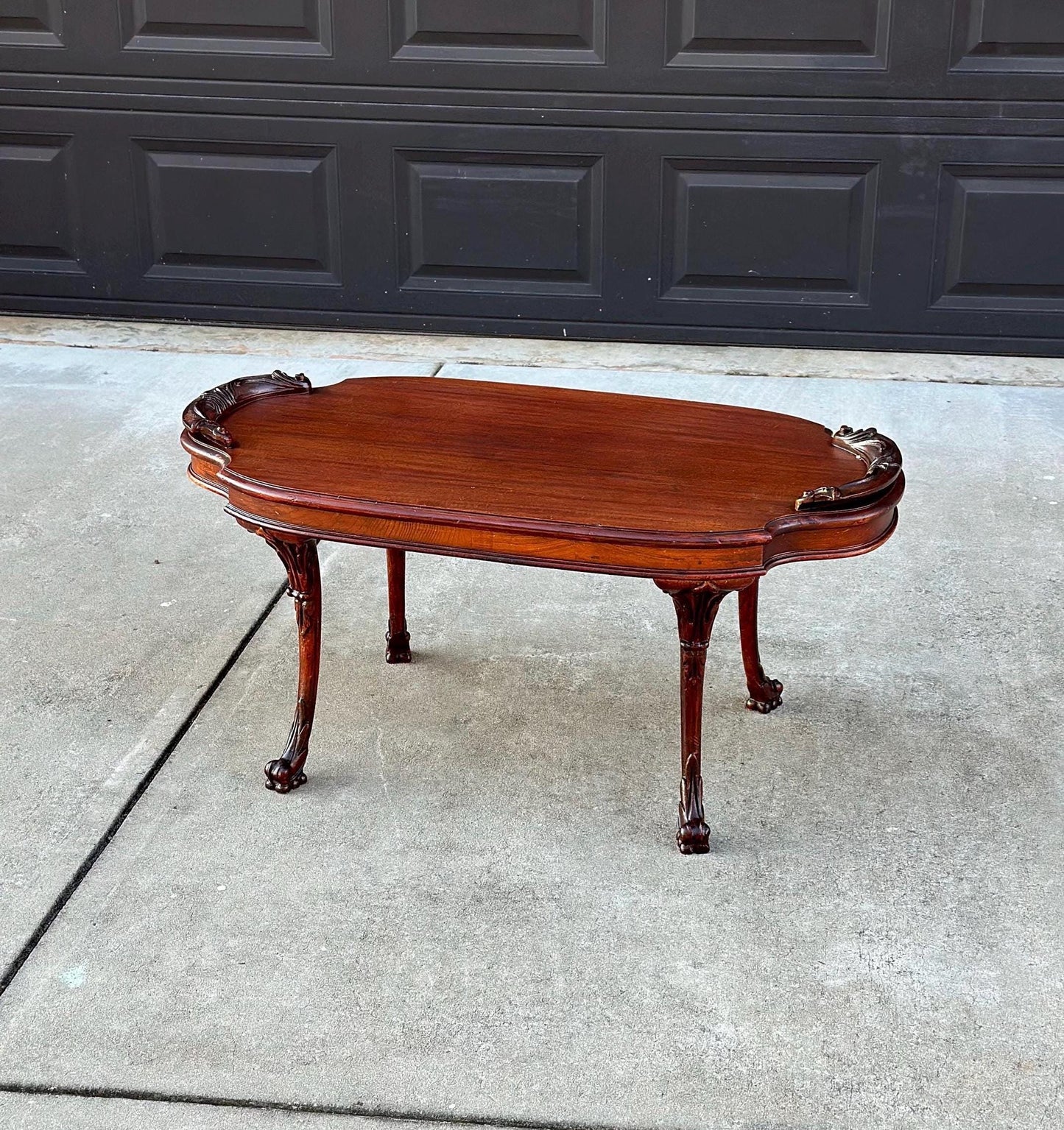 Antique Early 1900's Victorian Mahogany Wood Coffee Table