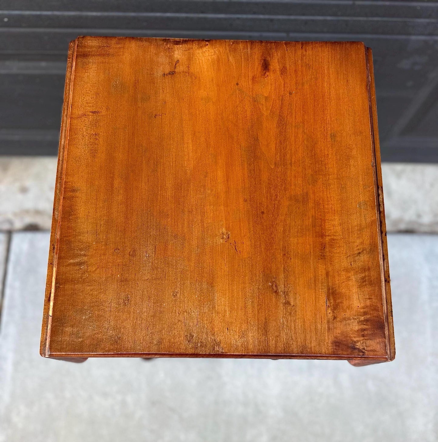Antique Early 1900's Solid Mahogany Wood Turned Leg English Two Drawer Drop-Leaf Pembroke Accent Table