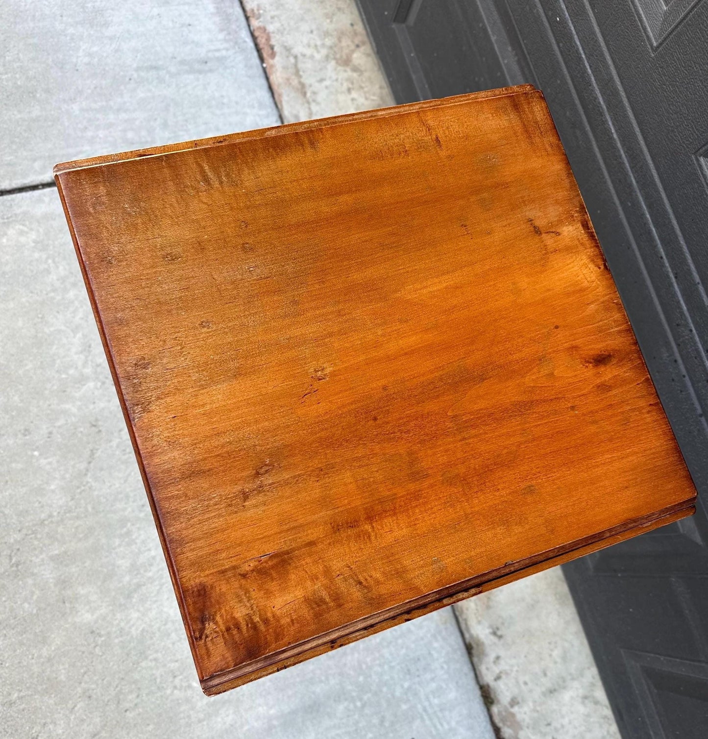 Antique Early 1900's Solid Mahogany Wood Turned Leg English Two Drawer Drop-Leaf Pembroke Accent Table