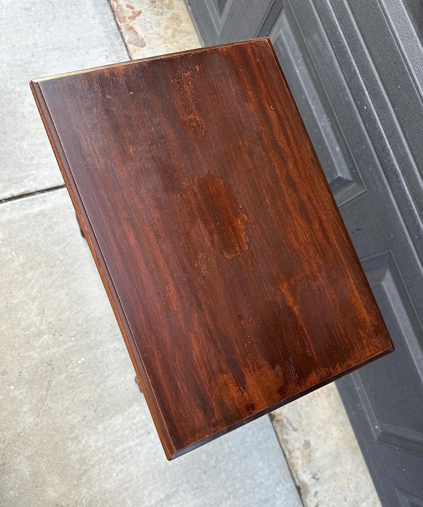 Antique Early 1900's Solid Wood Spindle Leg Mahogany Accent Table