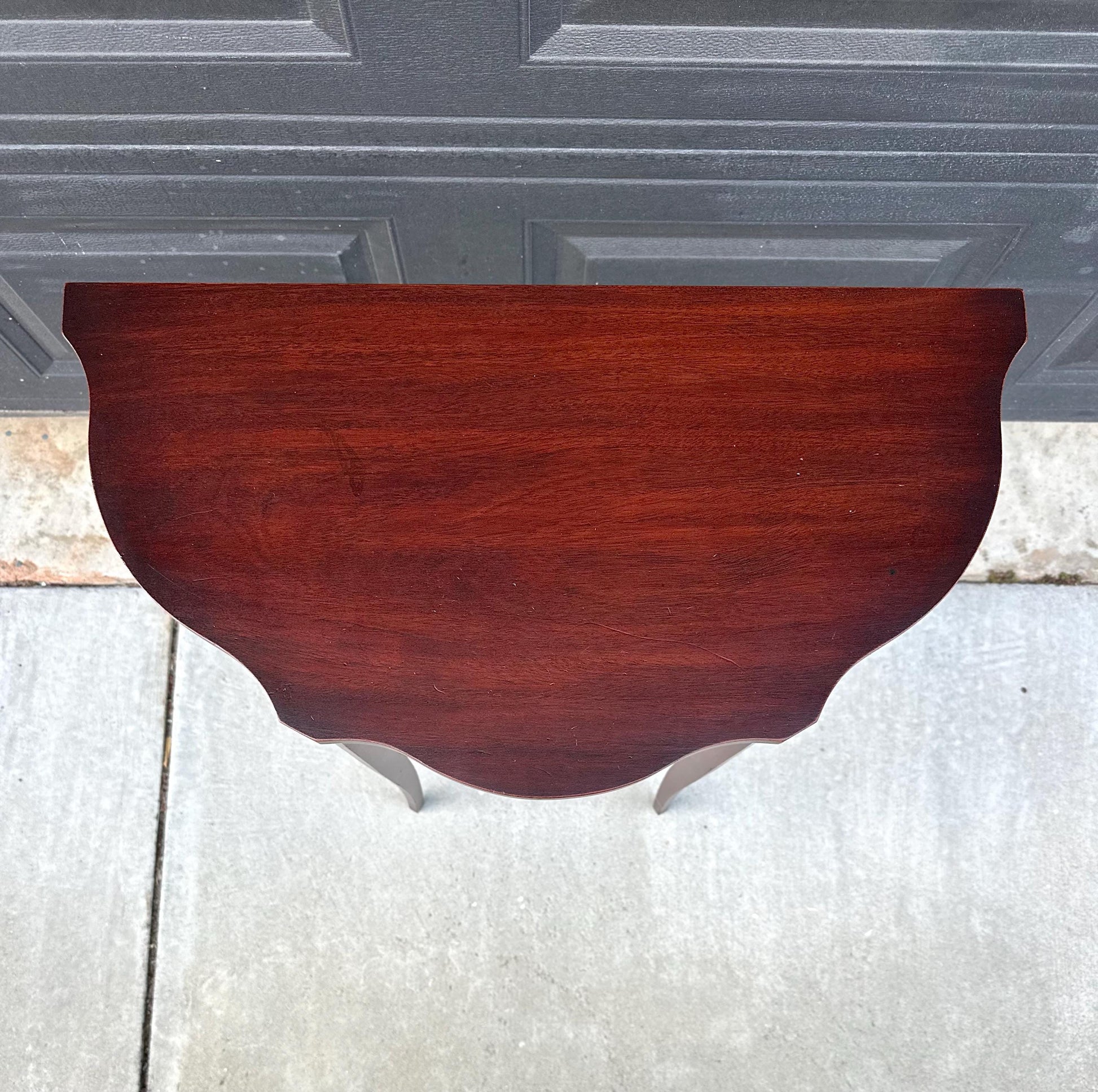 Antique Early 1900's Mahogany Wood Half Round Hepplewhite Console Table
