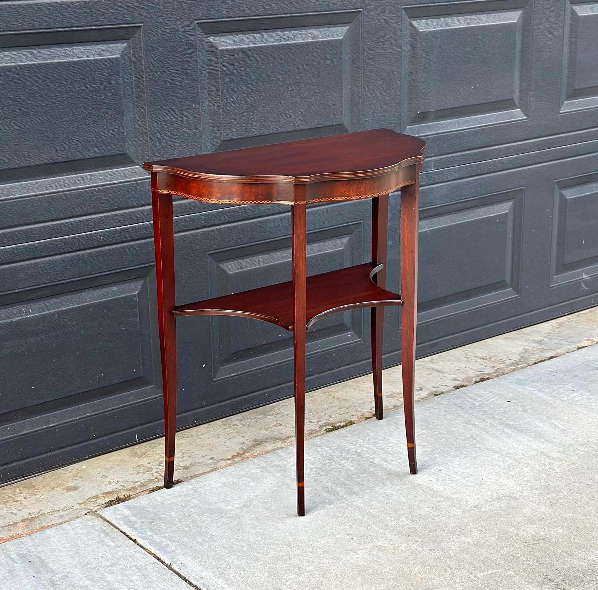 Antique Early 1900's Mahogany Wood Half Round Hepplewhite Console Table