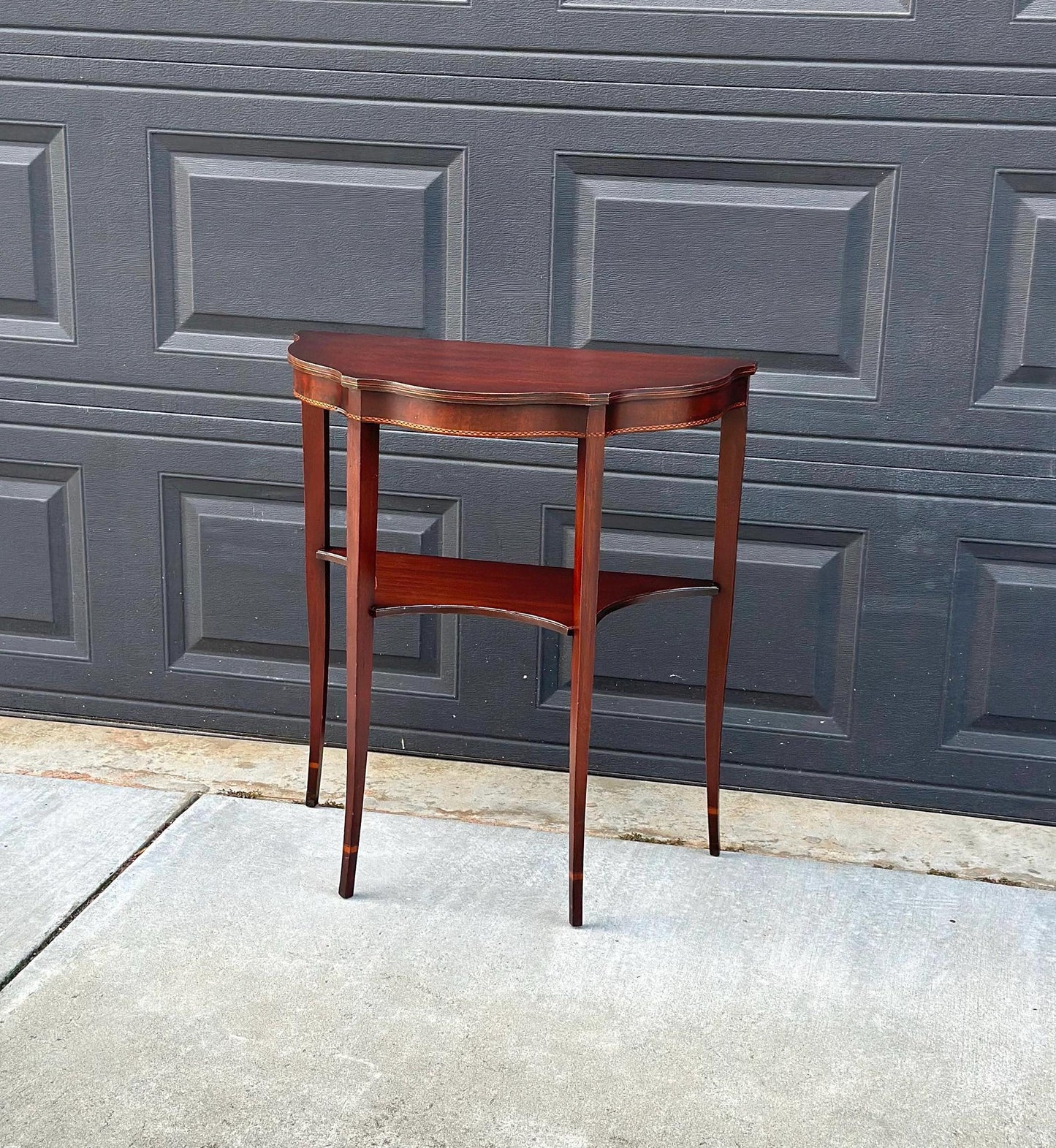 Antique Early 1900's Mahogany Wood Half Round Hepplewhite Console Table