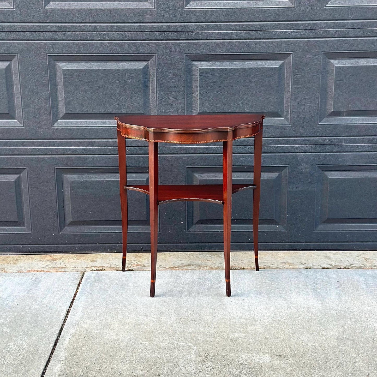 Antique Early 1900's Mahogany Wood Half Round Hepplewhite Console Table