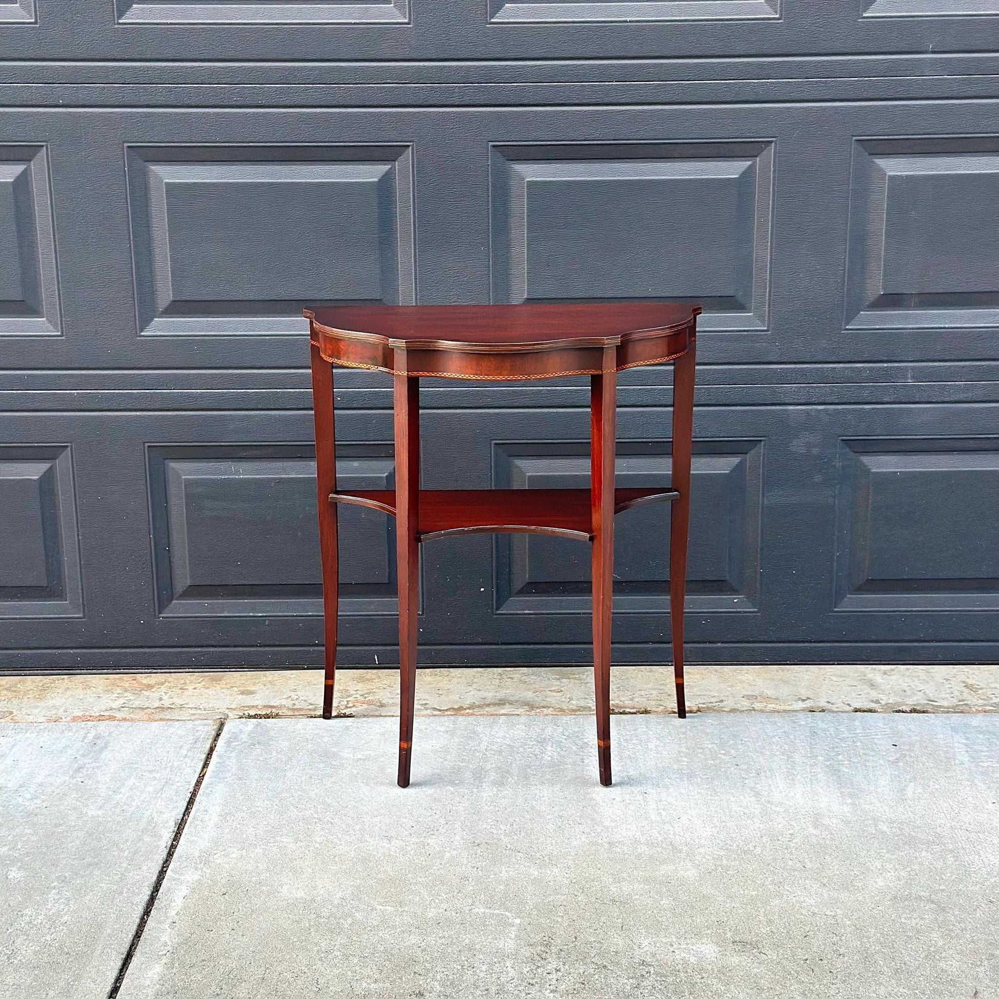 Antique Early 1900's Mahogany Wood Half Round Hepplewhite Console Table