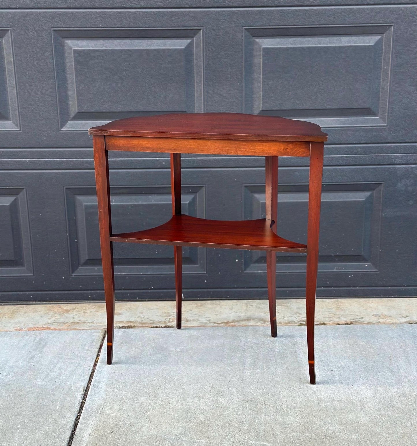 Antique Early 1900's Mahogany Wood Half Round Hepplewhite Console Table