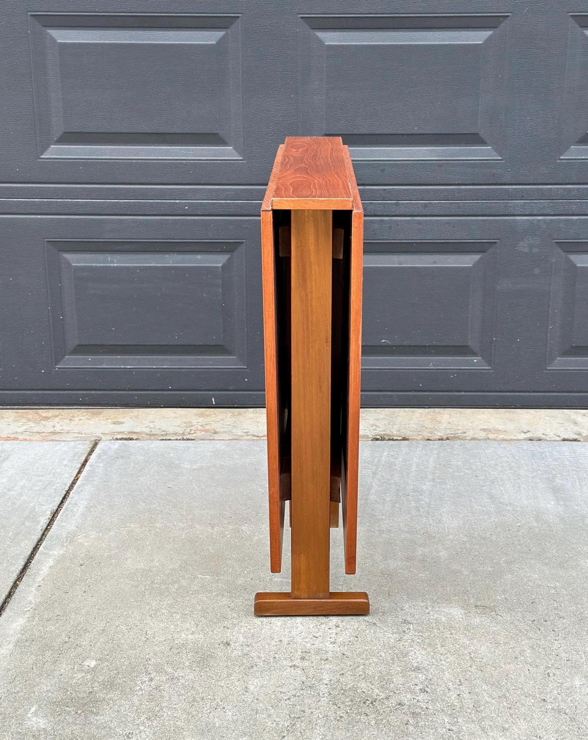 Vintage Mid 1900's Folding Teak Wood Scandinavian Dropleaf Dining Table