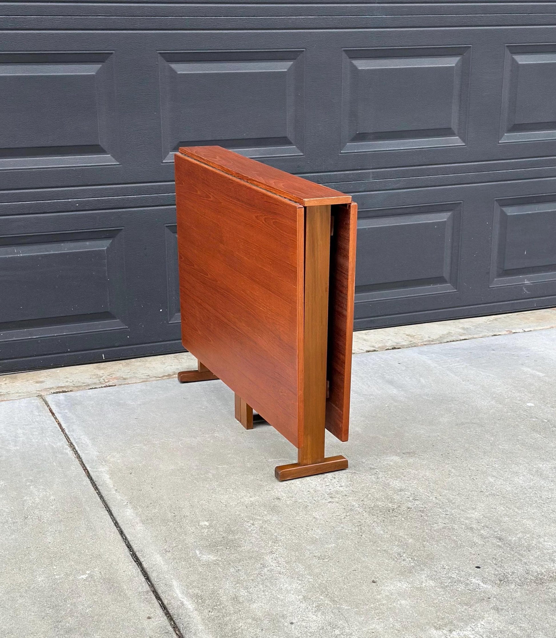 Vintage Mid 1900's Folding Teak Wood Scandinavian Dropleaf Dining Table