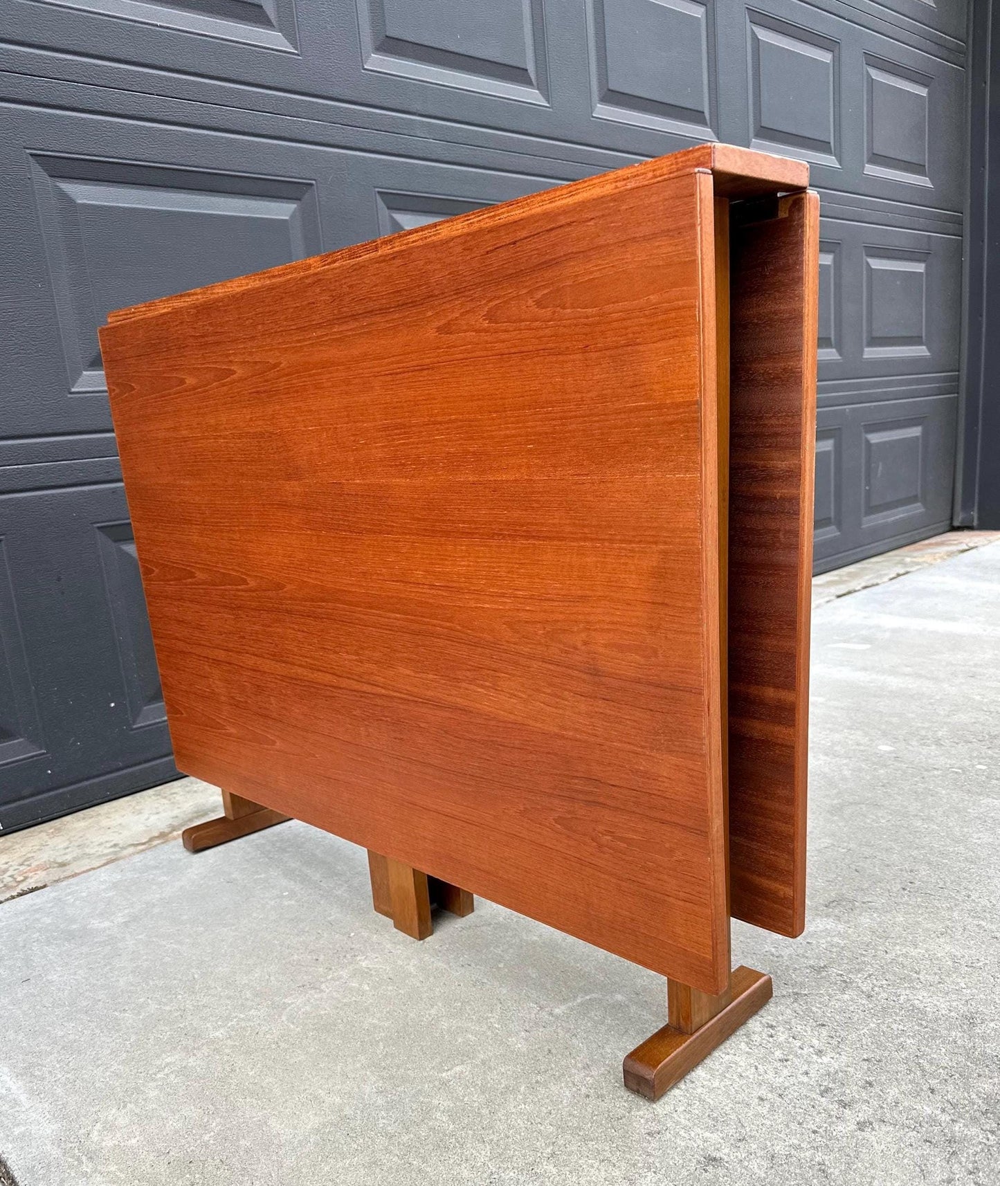 Vintage Mid 1900's Folding Teak Wood Scandinavian Dropleaf Dining Table