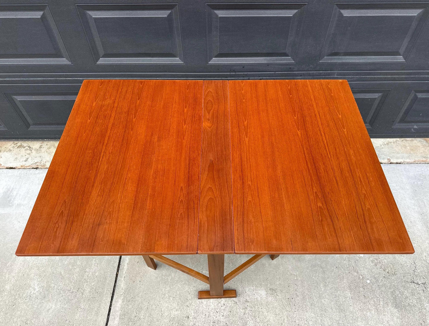 Vintage Mid 1900's Folding Teak Wood Scandinavian Dropleaf Dining Table