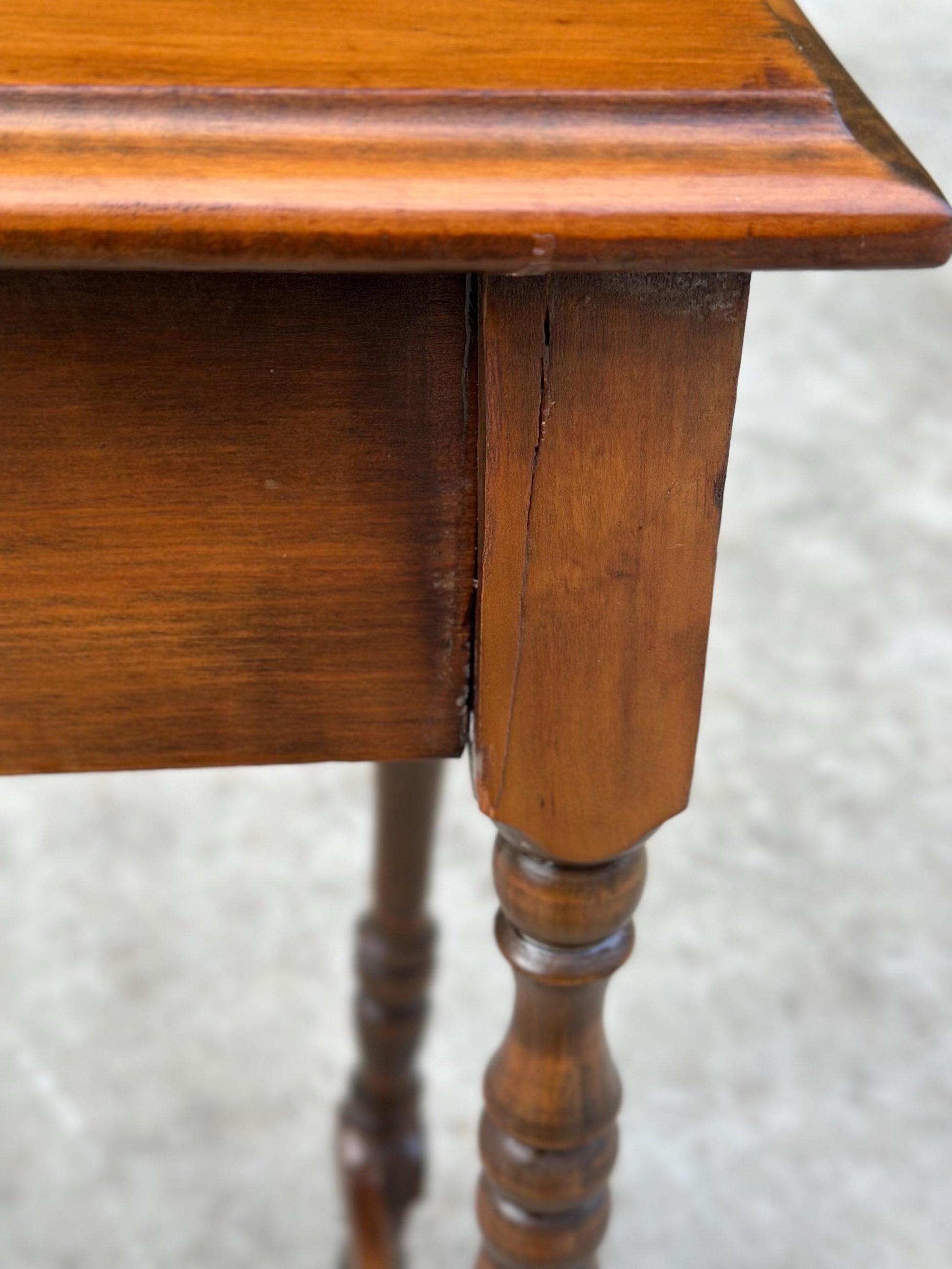 Antique Late 1800's Solid Wood Single Drawer Cherry Side Table