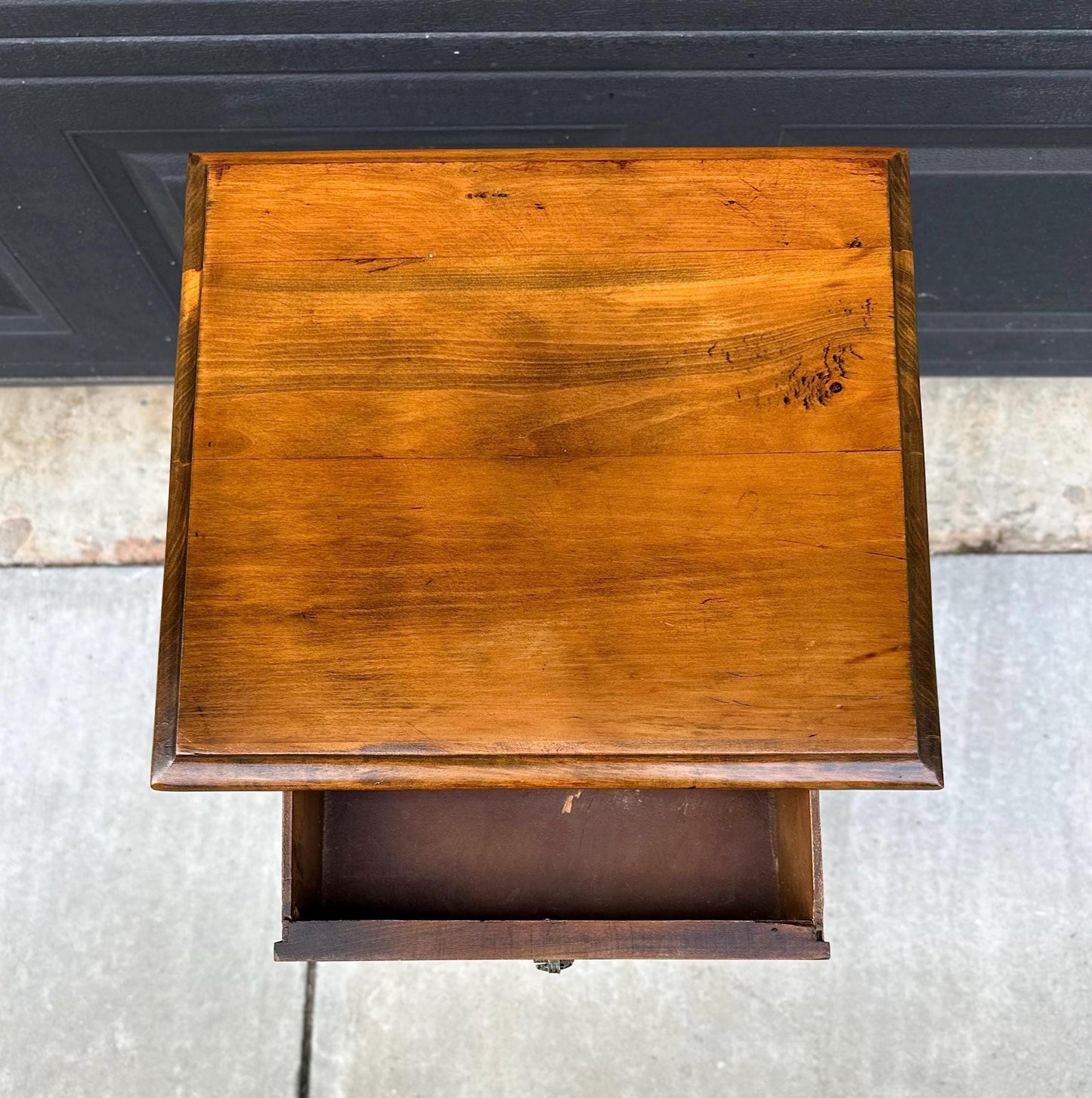 Antique Late 1800's Solid Wood Single Drawer Cherry Side Table