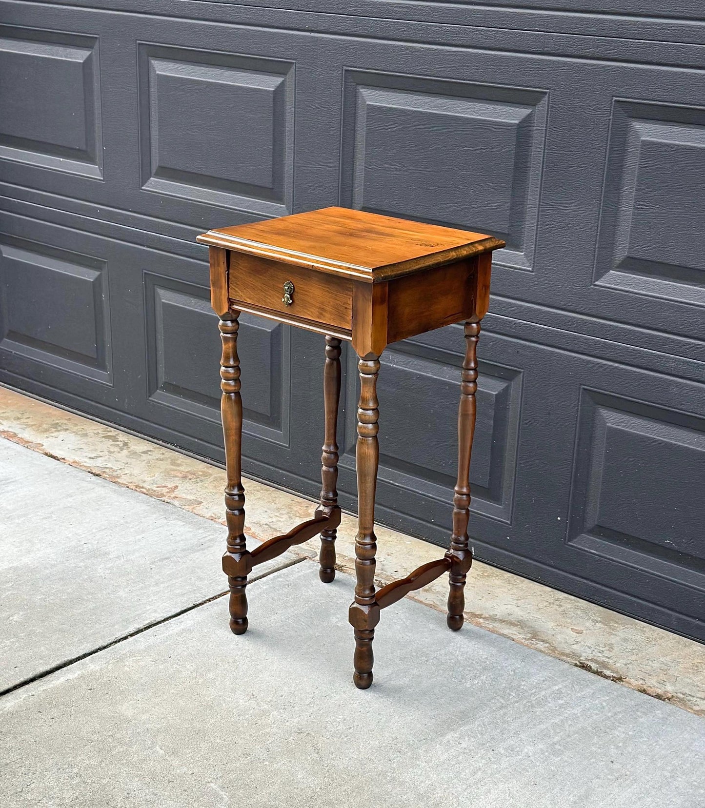 Antique Late 1800's Solid Wood Single Drawer Cherry Side Table