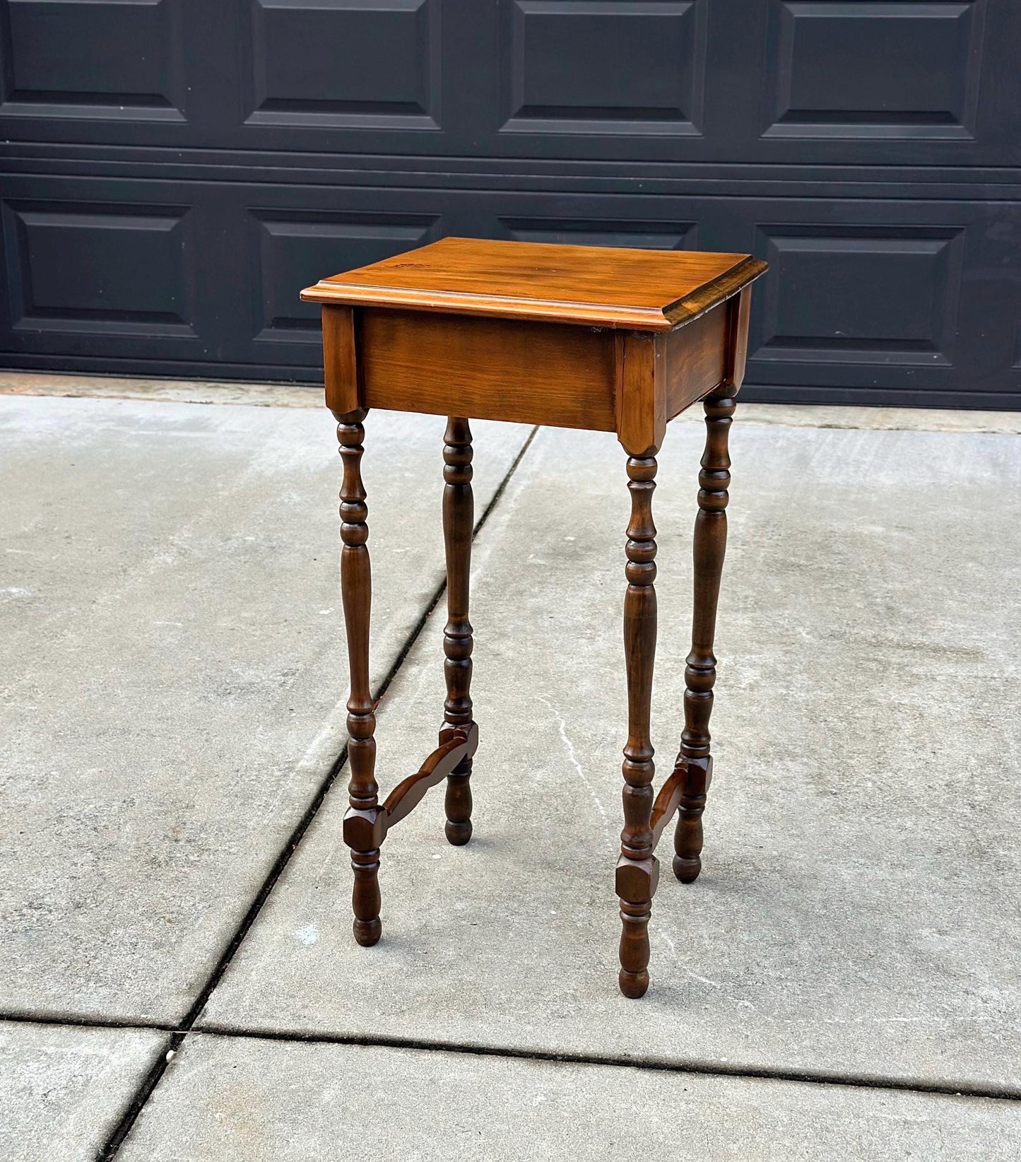 Antique Late 1800's Solid Wood Single Drawer Cherry Side Table