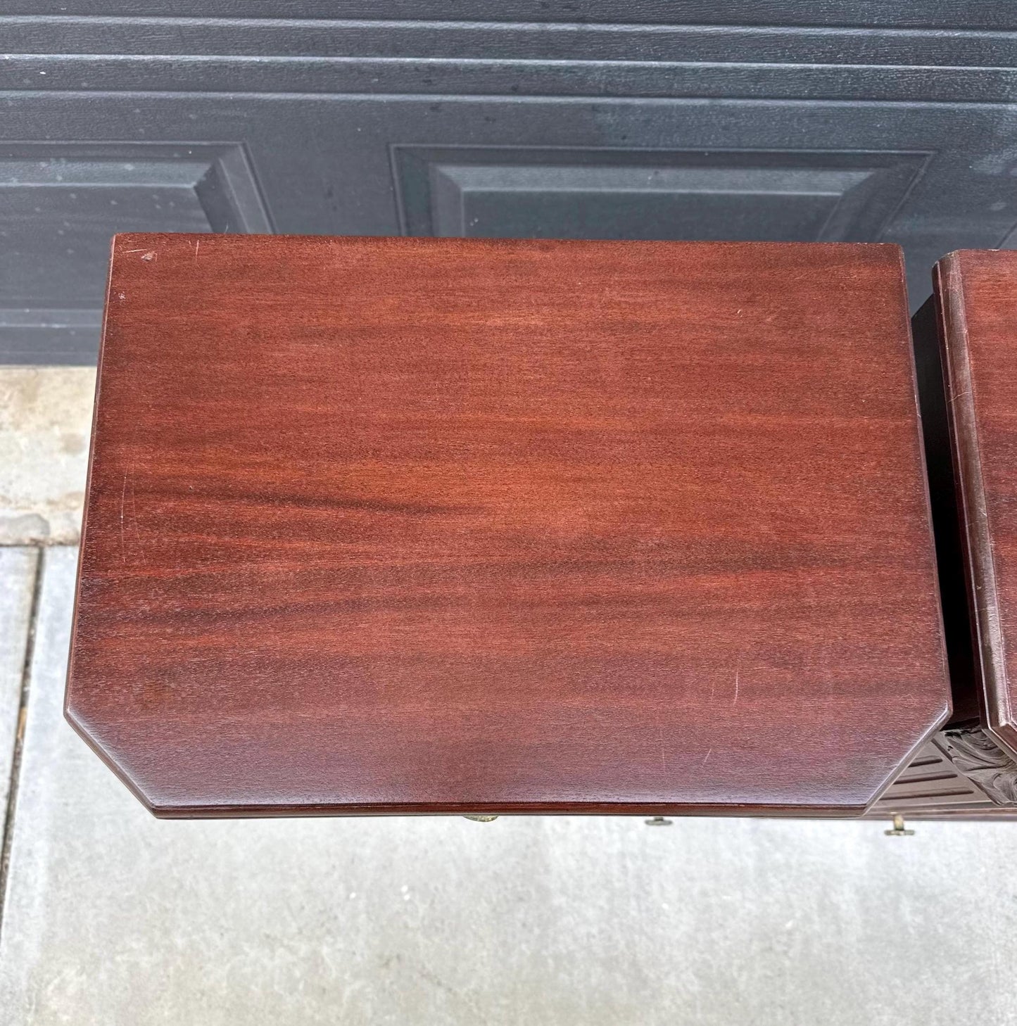 Vintage Mid 1900's Single Drawer Mahogany Wood Nightstands with Cabinet – a Pair