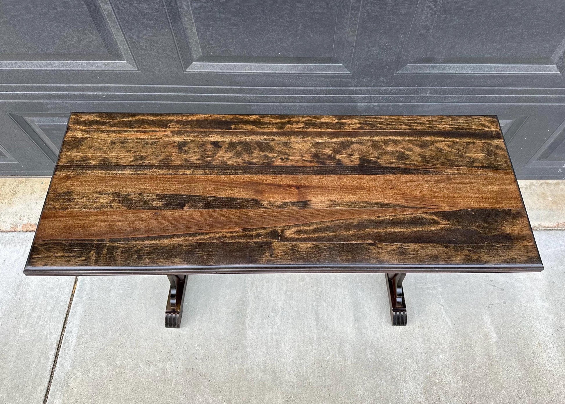 Antique Late 1800's Walnut Spindle Leg Solid Wood Narrow Accent Table