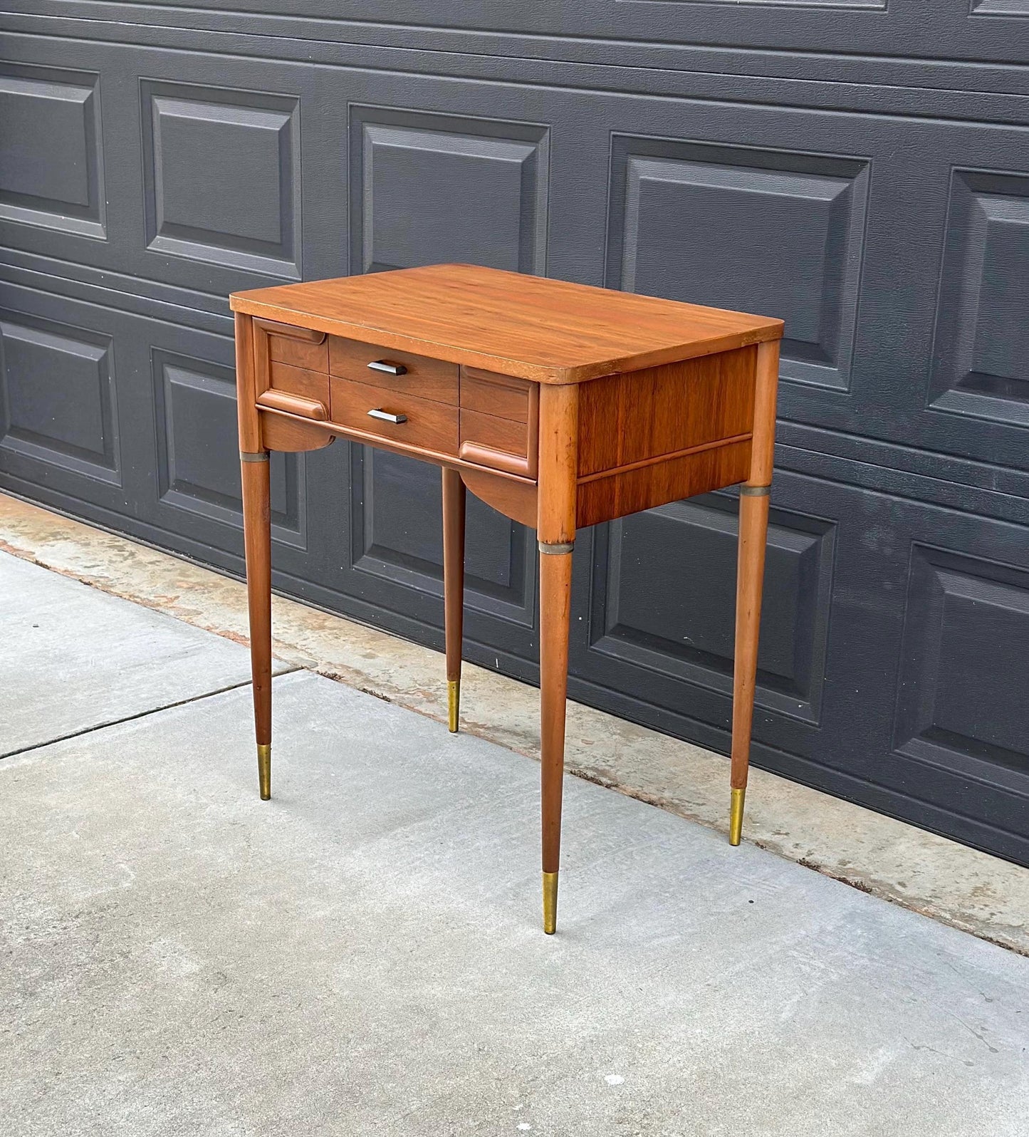 Vintage Mid 1900's Walnut MCM Entry Accent Table