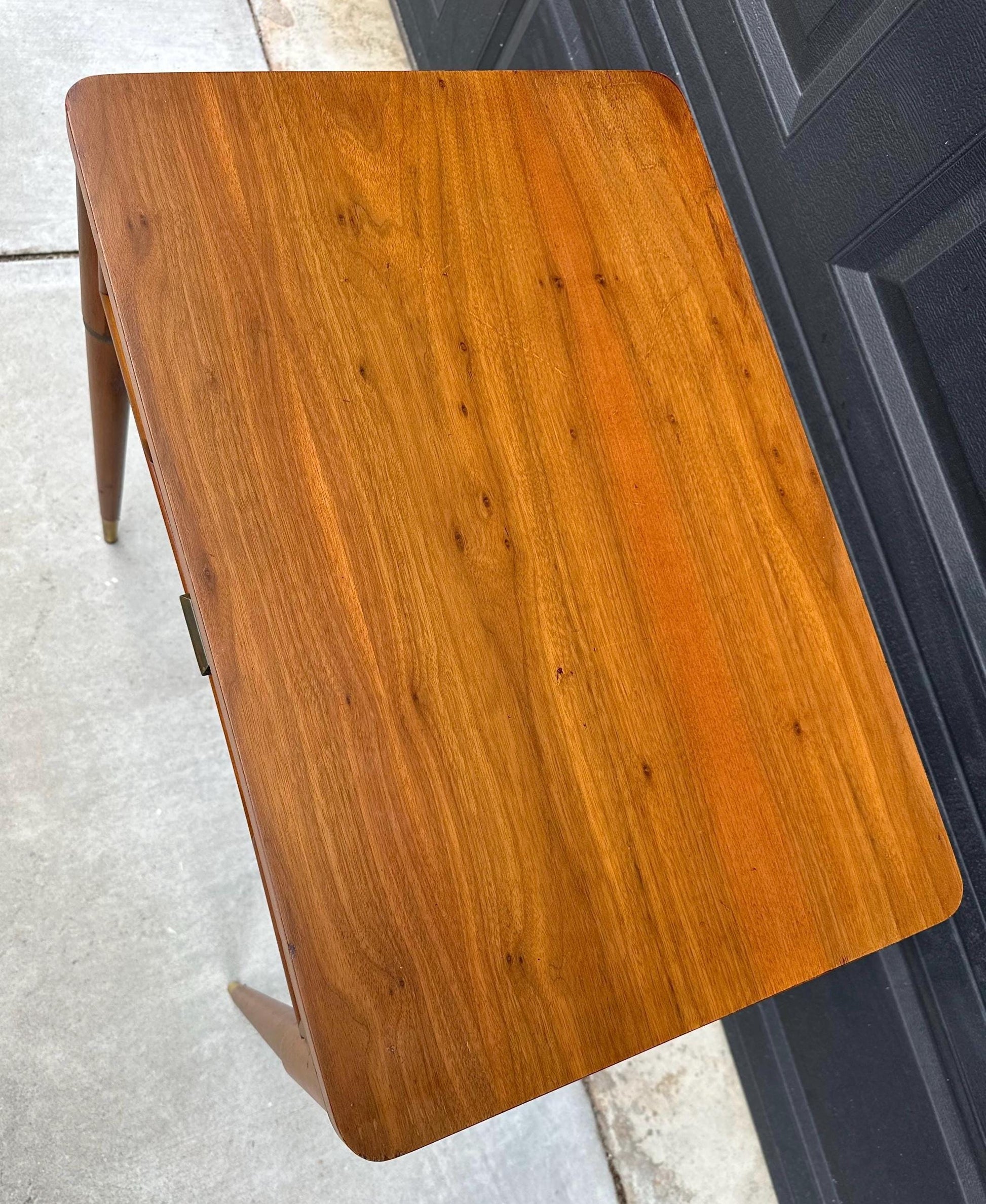 Vintage Mid 1900's Walnut MCM Entry Accent Table