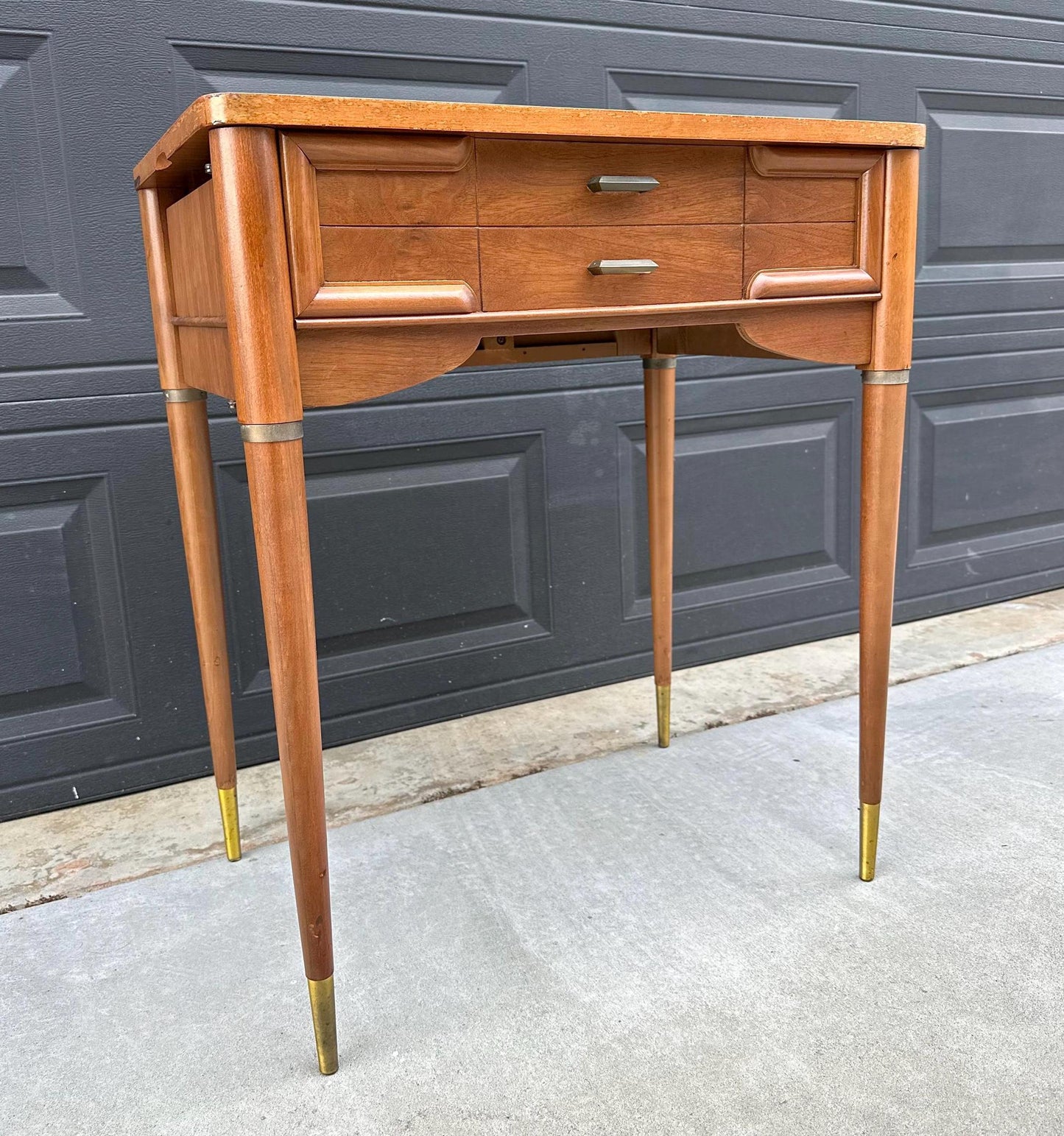 Vintage Mid 1900's Walnut MCM Entry Accent Table