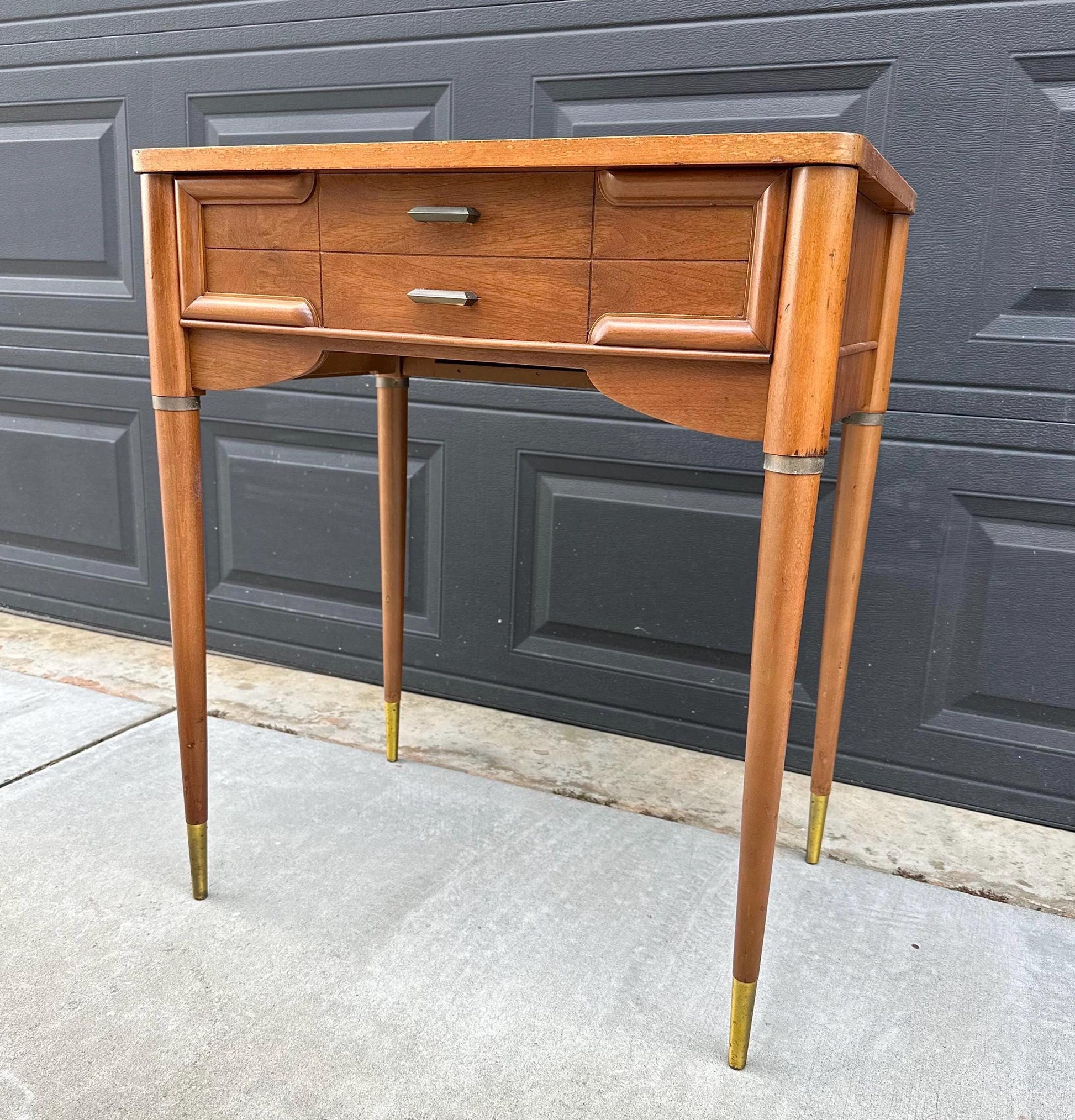 Vintage Mid 1900's Walnut MCM Entry Accent Table