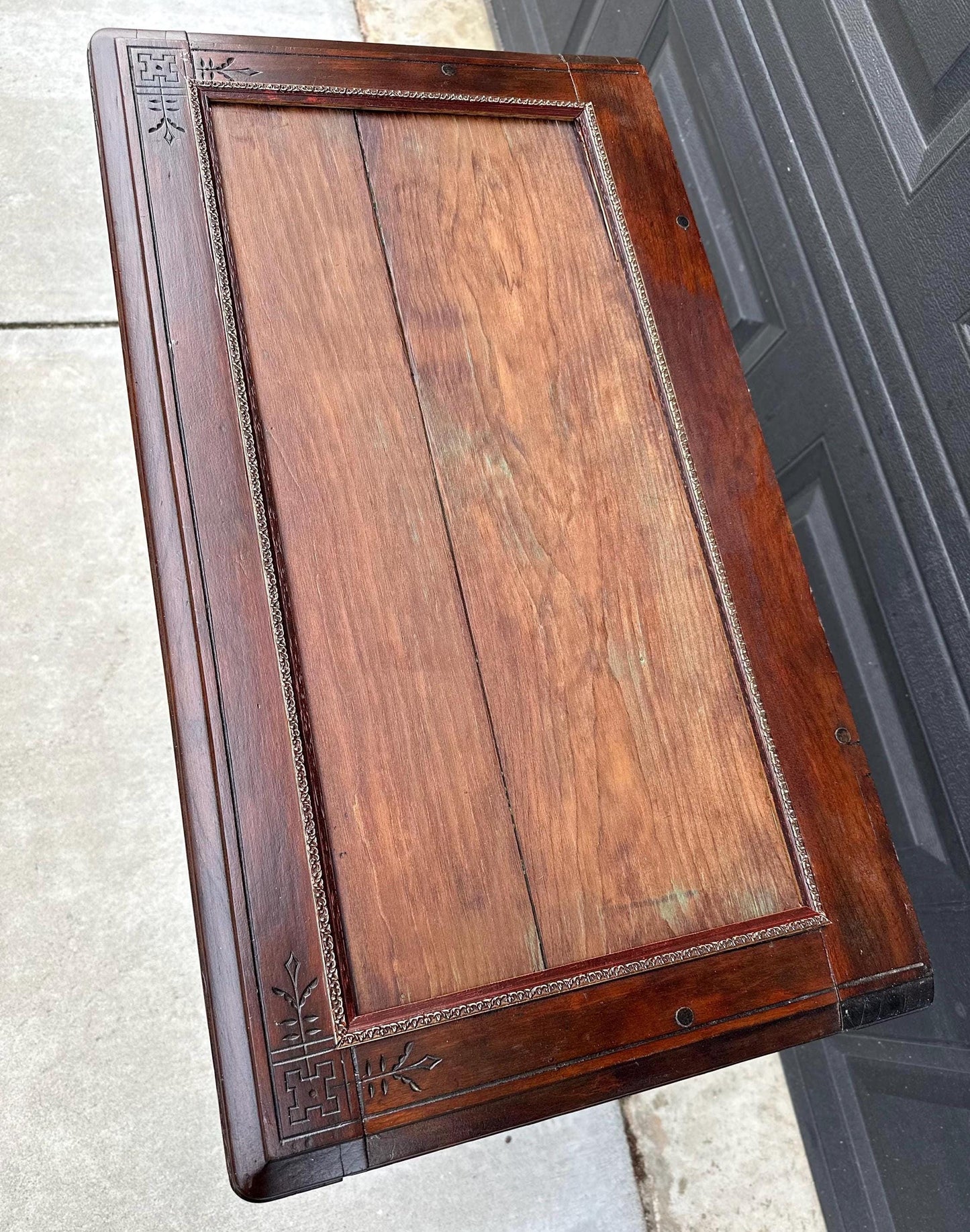 Antique Mid 1800's Walnut Eastlake Single Drawer Solid Wood Accent Entry Table