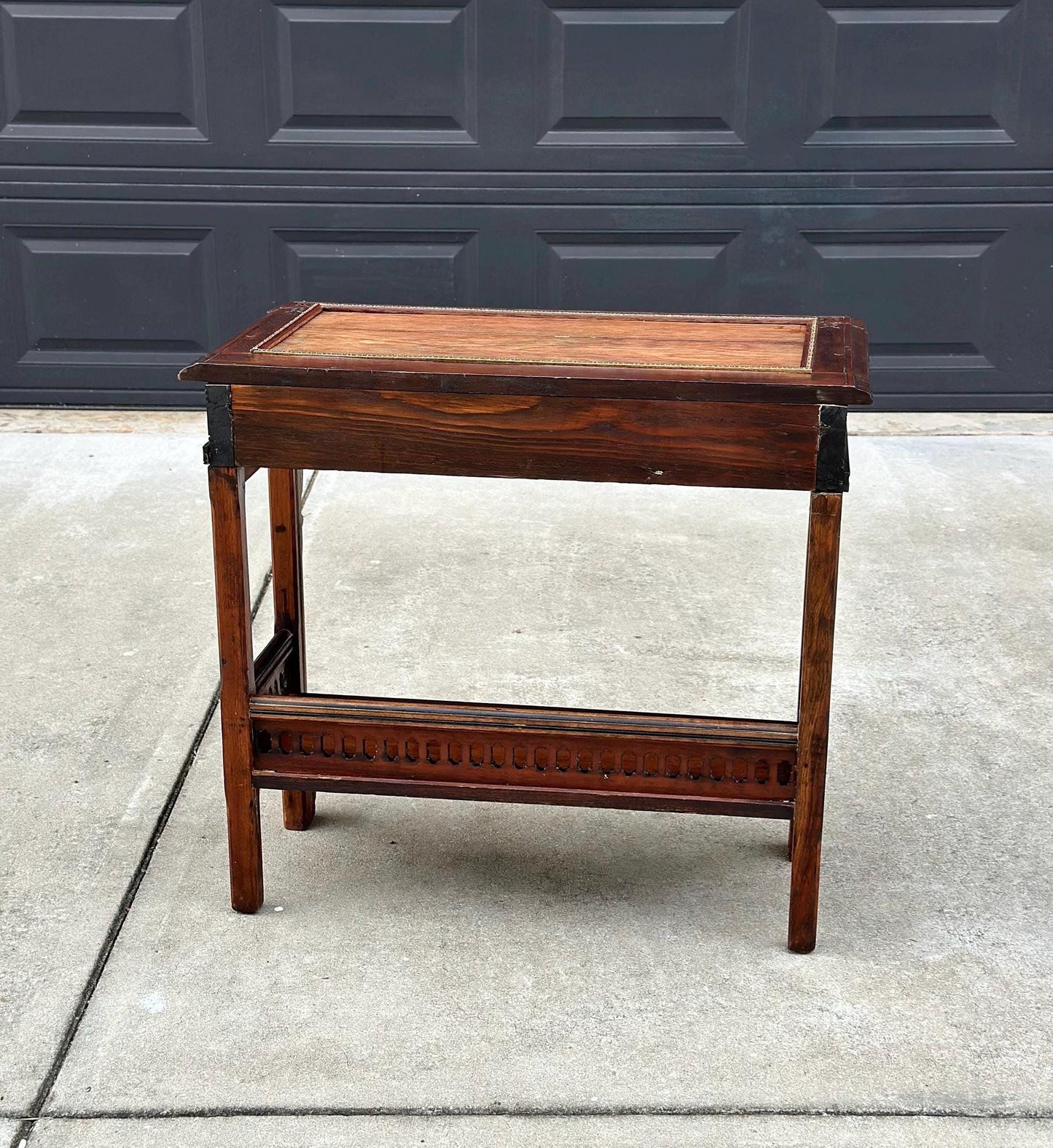 Antique Mid 1800's Walnut Eastlake Single Drawer Solid Wood Accent Entry Table