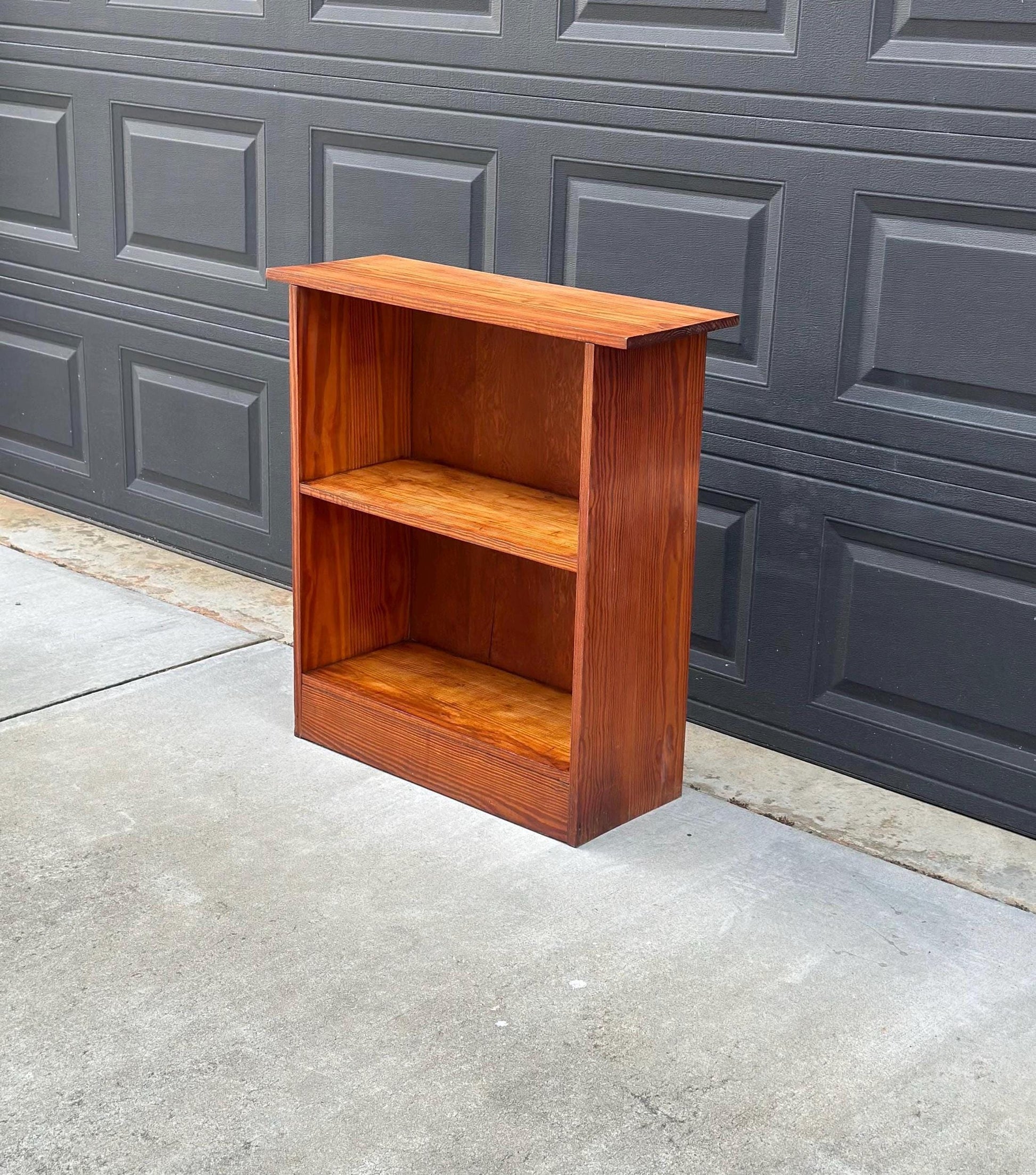 Vintage Mid 1900's Solid Wood Multi-Tier Small Pine Bookshelf