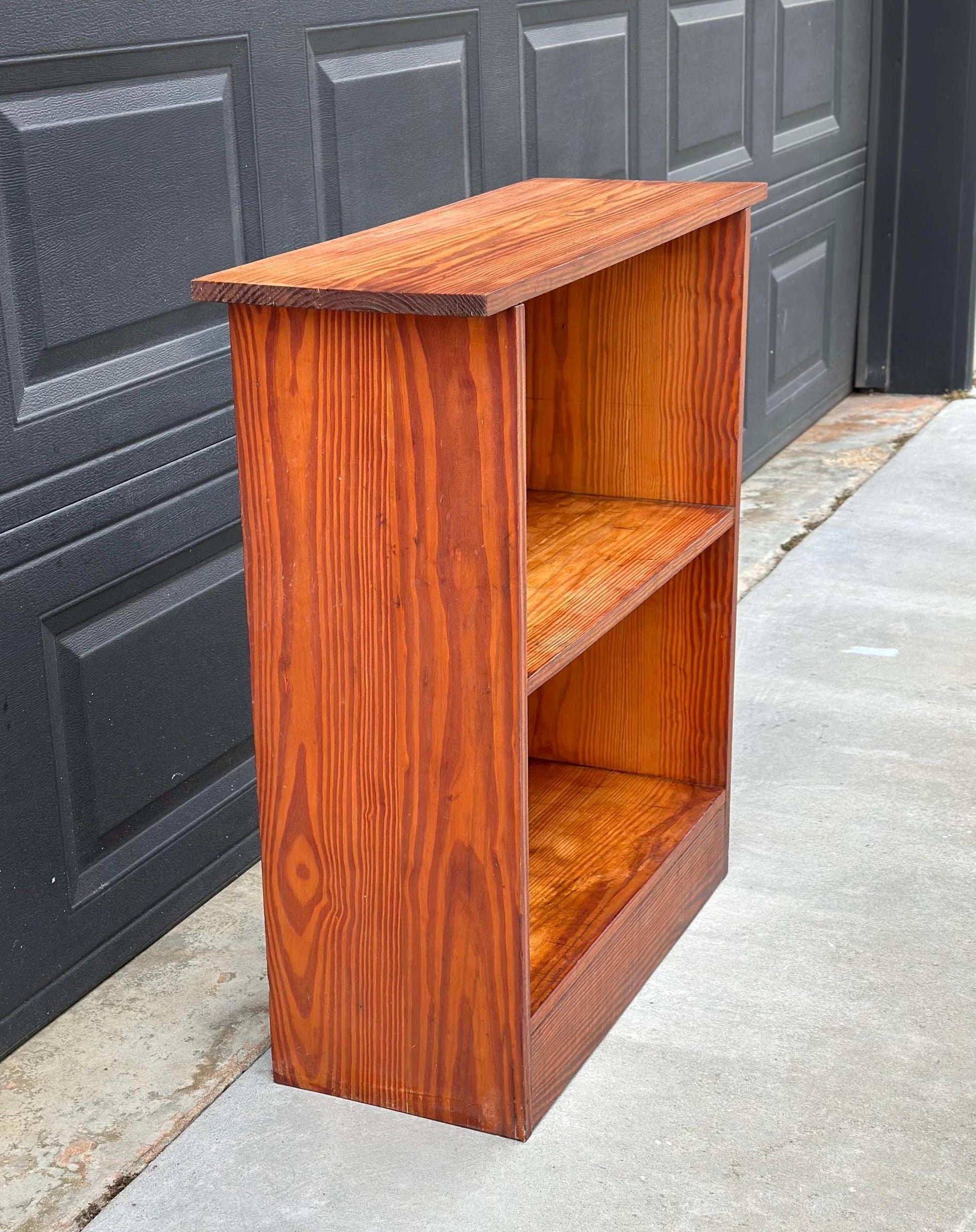Vintage Mid 1900's Solid Wood Multi-Tier Small Pine Bookshelf