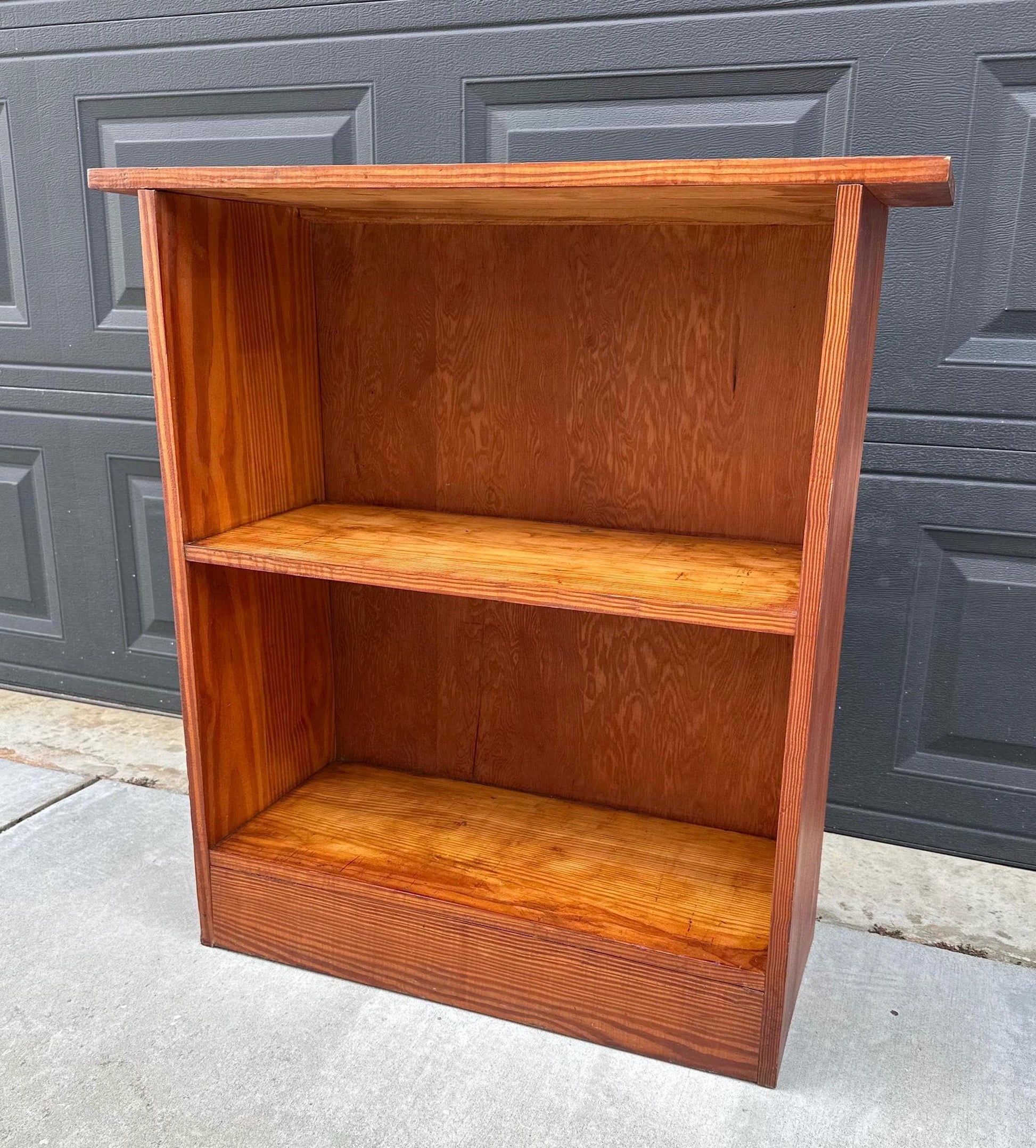 Vintage Mid 1900's Solid Wood Multi-Tier Small Pine Bookshelf