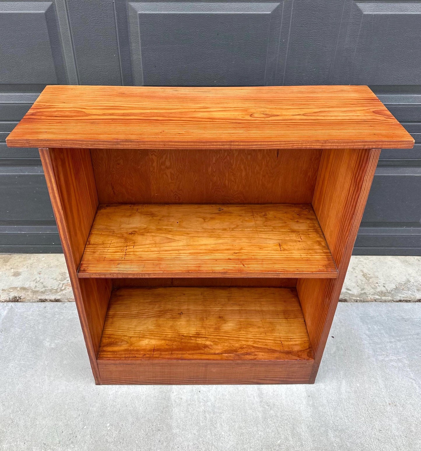 Vintage Mid 1900's Solid Wood Multi-Tier Small Pine Bookshelf