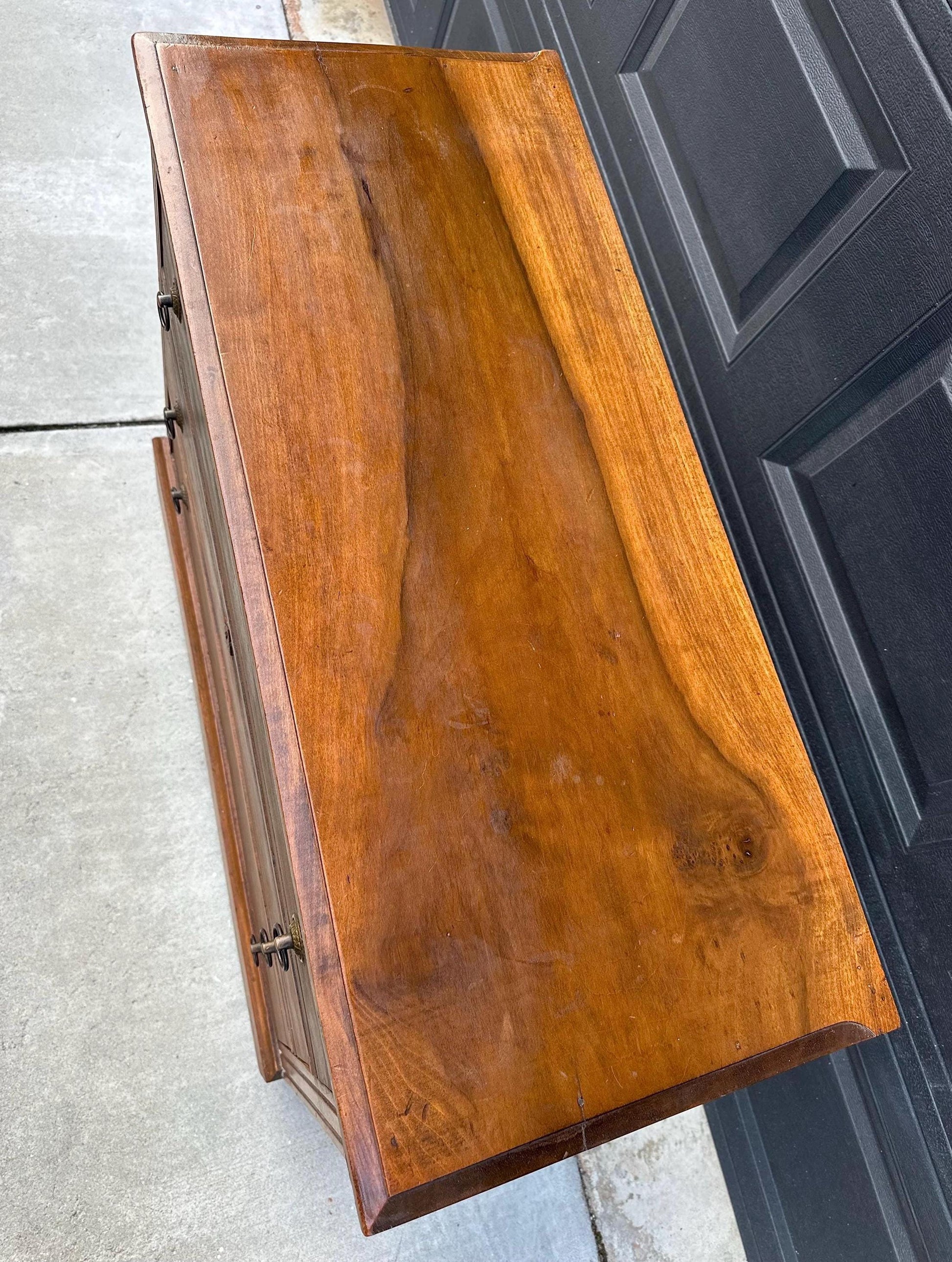 Antique Late 1800's Solid Wood Eastlake Victorian Walnut Chest of Drawers on Casters