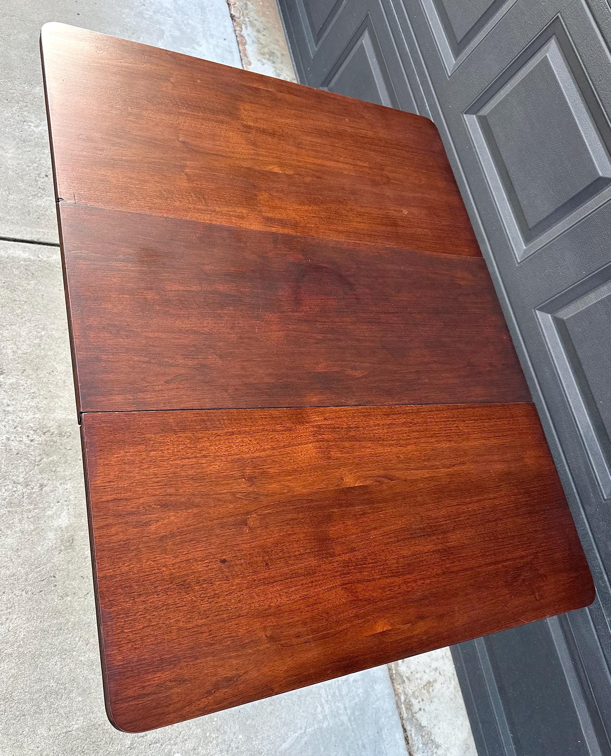 Antique Early 1900's Traditional Mahogany Folding Drop Leaf Solid Wood Dining Table