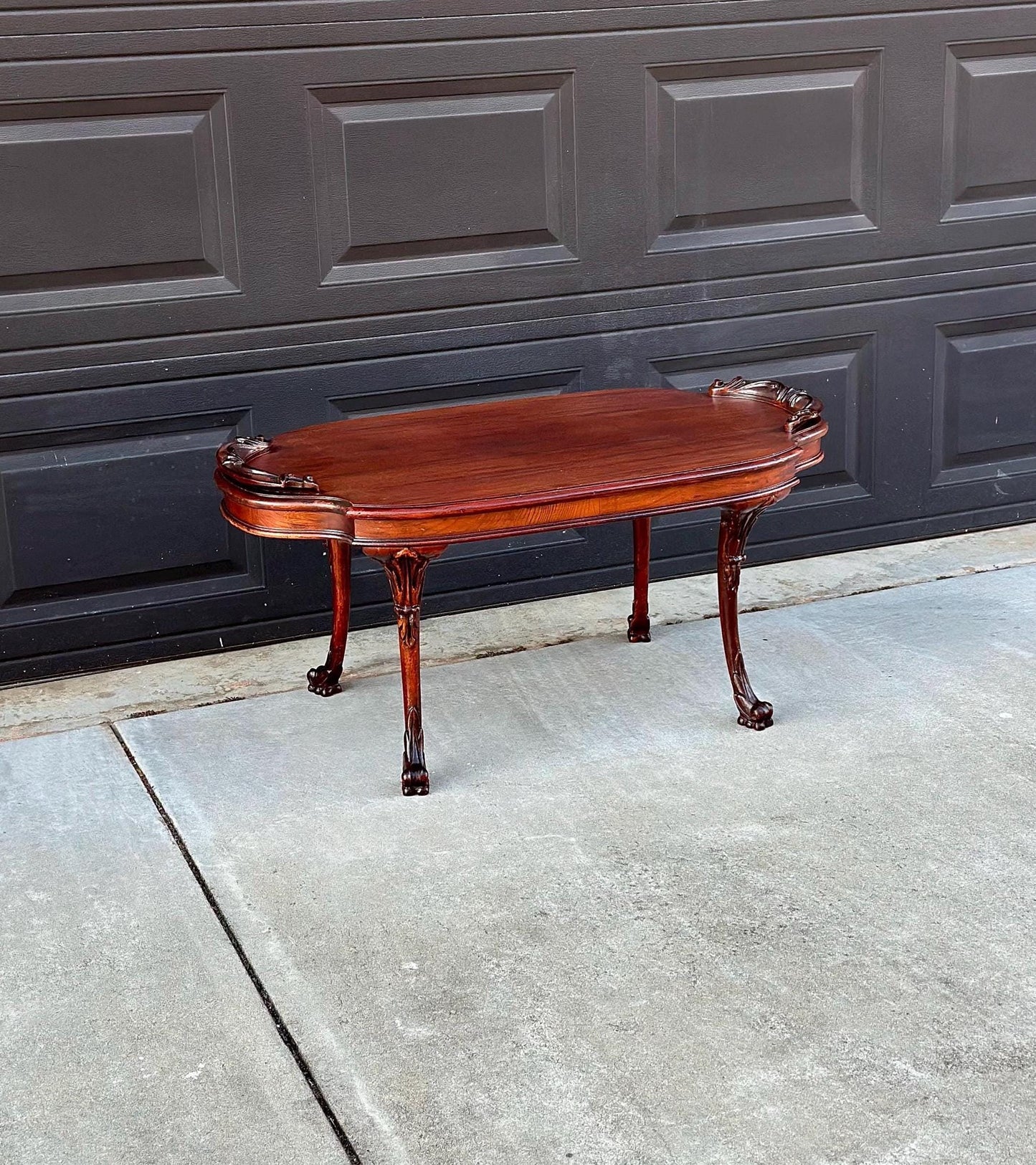 Antique Early 1900's Victorian Mahogany Wood Coffee Table