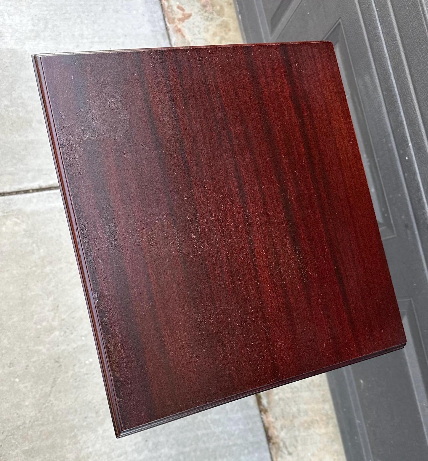 Vintage Mid 1900's Mahogany Wood Turned Leg Single Drawer Side Table