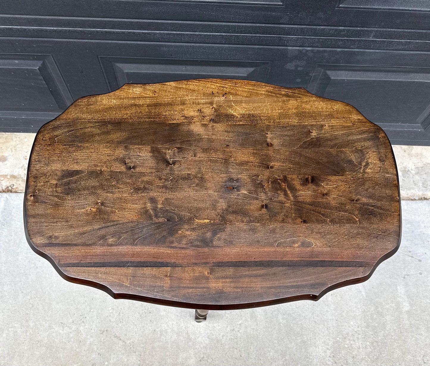 Antique Early 1900's Solid Wood Spindle Leg Walnut Accent Table