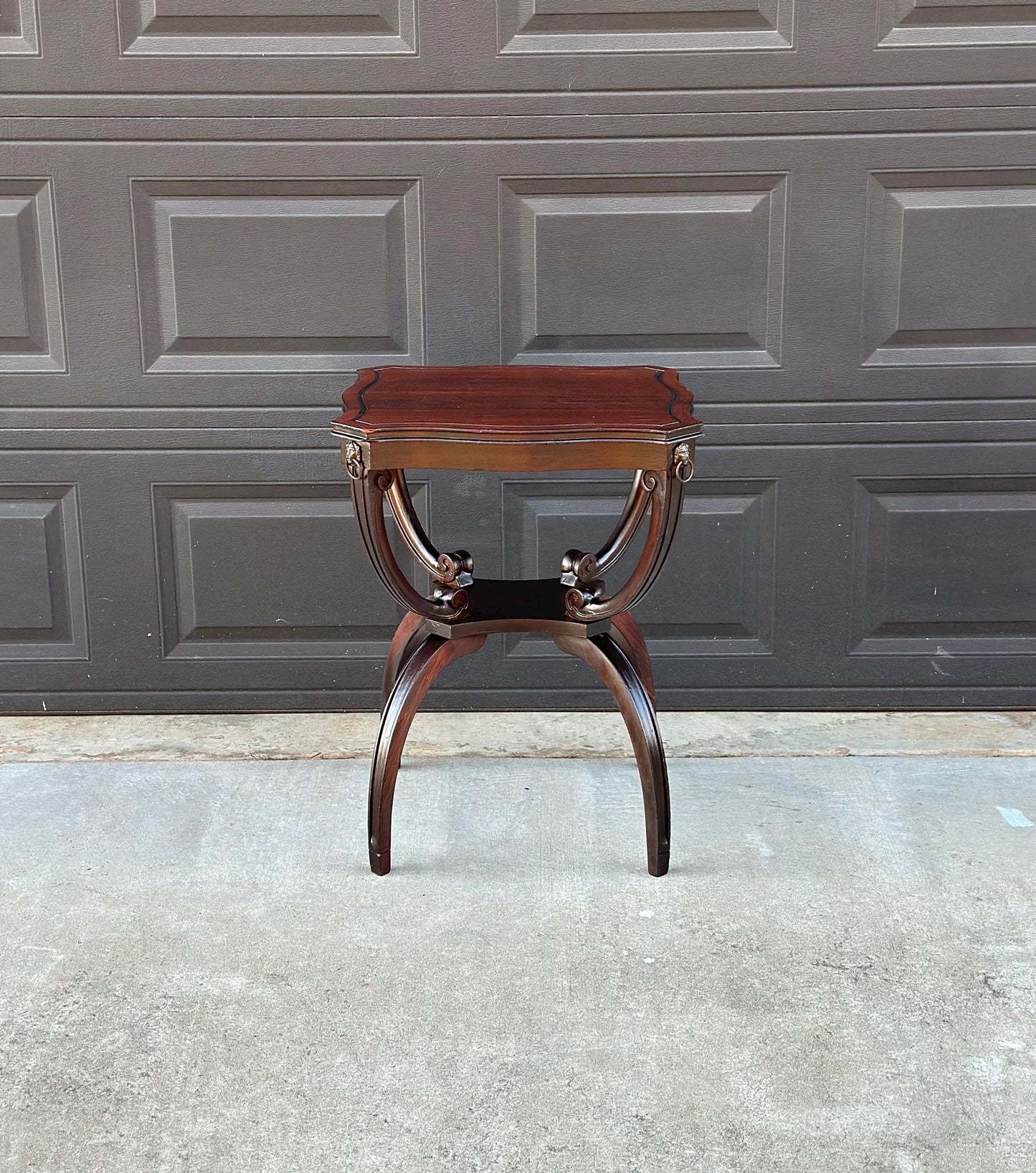 Antique Early 1900's Mahogany Wood Carved Sculptural Accent Table