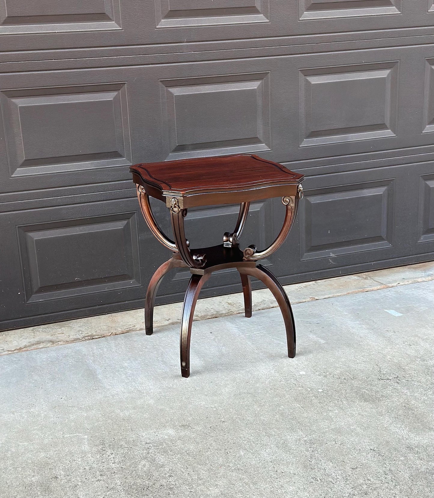 Antique Early 1900's Mahogany Wood Carved Sculptural Accent Table