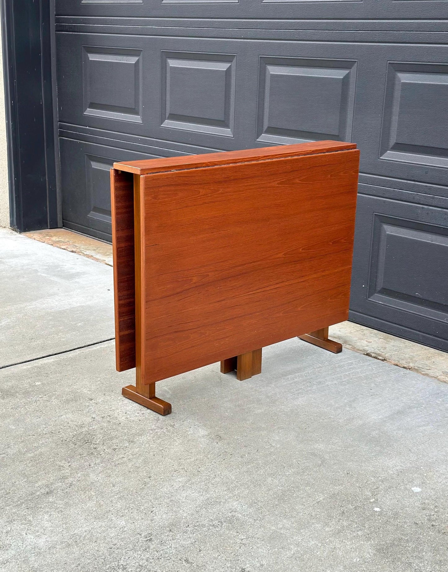 Vintage Mid 1900's Folding Teak Wood Scandinavian Dropleaf Dining Table
