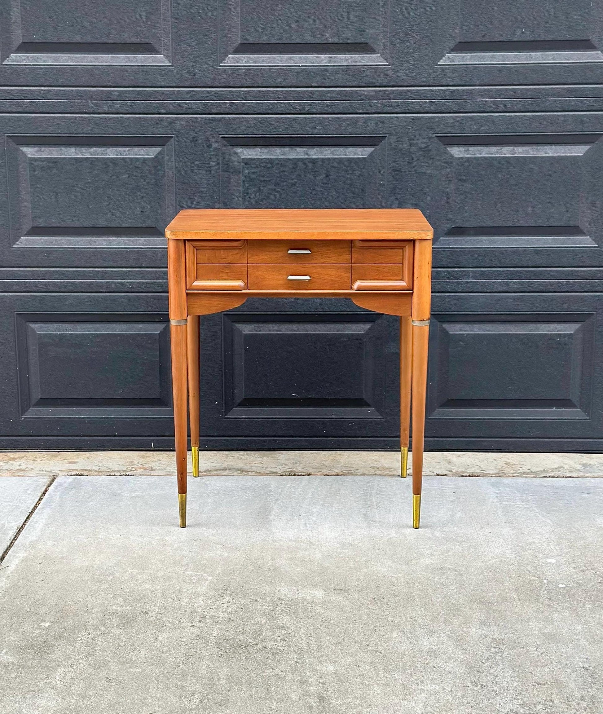 Vintage Mid 1900's Walnut MCM Entry Accent Table